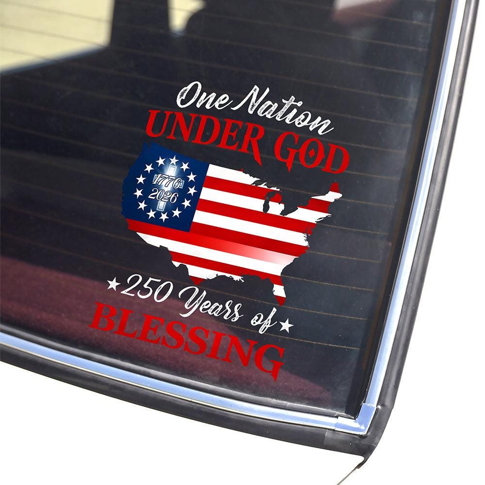 USA Flag Map Car Decal America 250th Anniversary Vinyl Sticker NNA, Patriotic Christian Pride Sticker - Image 4
