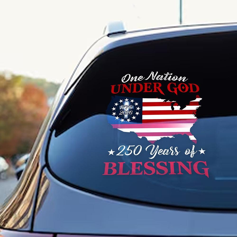 USA Flag Map Car Decal America 250th Anniversary Vinyl Sticker NNA, Patriotic Christian Pride Sticker - Image 7