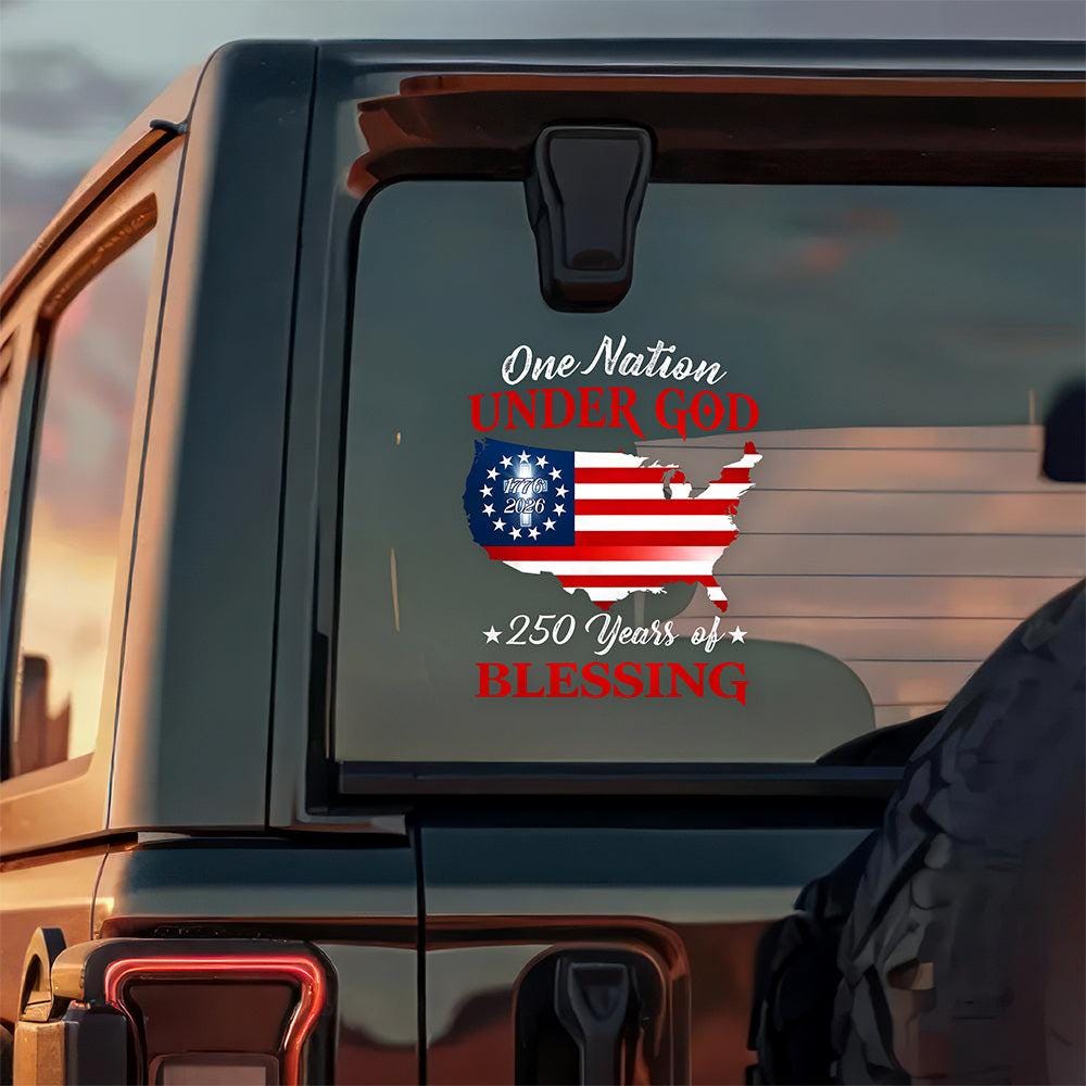 USA Flag Map Car Decal America 250th Anniversary Vinyl Sticker NNA, Patriotic Christian Pride Sticker - Image 6