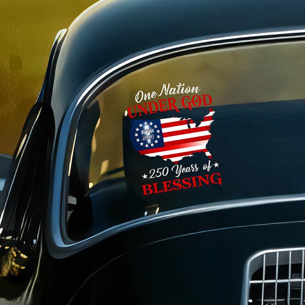 USA Flag Map Car Decal America 250th Anniversary Vinyl Sticker NNA, Patriotic Christian Pride Sticker - Image 9