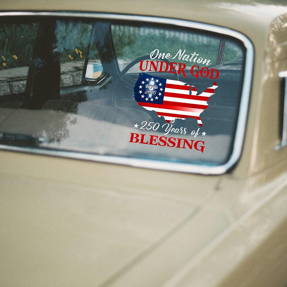 USA Flag Map Car Decal America 250th Anniversary Vinyl Sticker NNA, Patriotic Christian Pride Sticker - Image 11