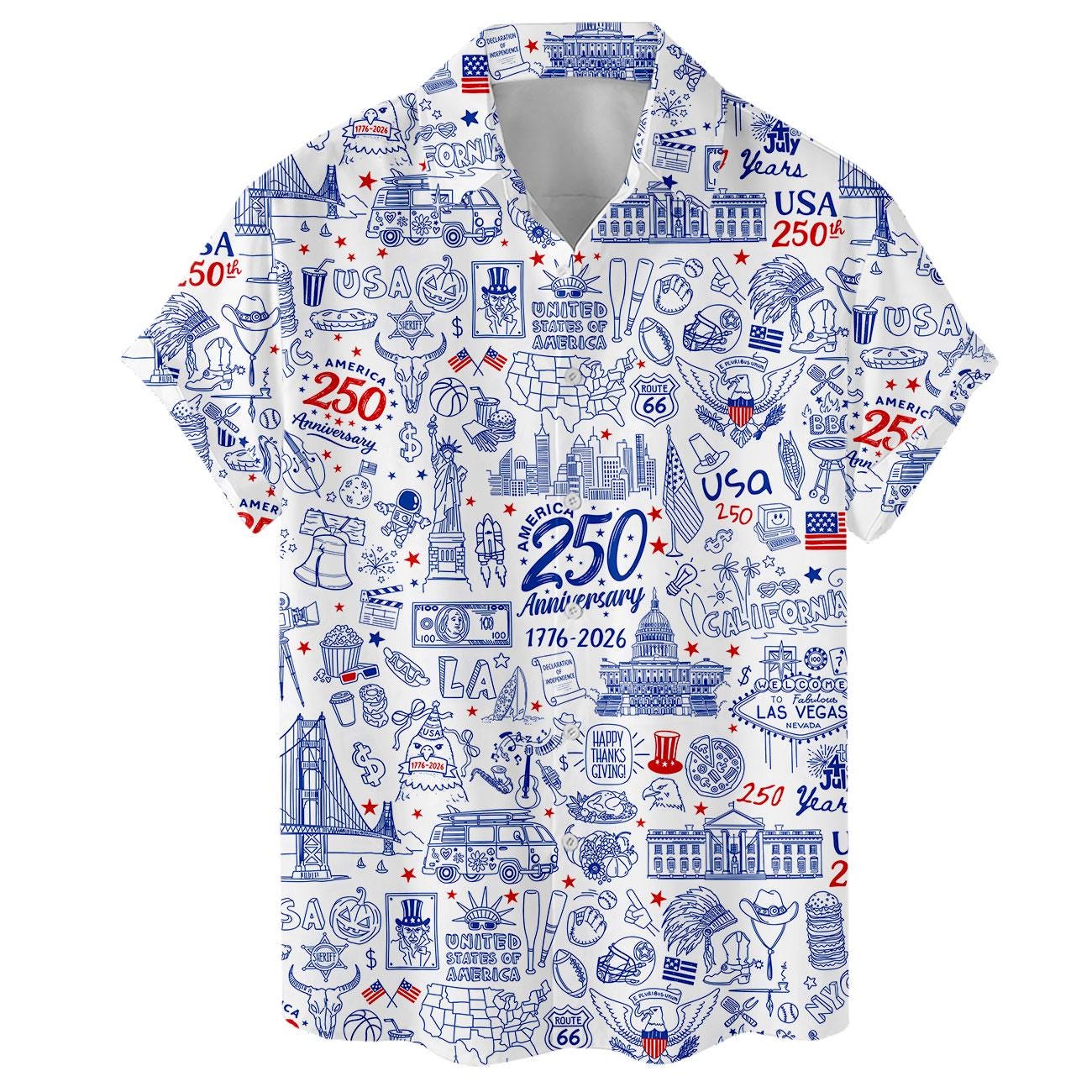USA 250th Anniversary Hawaiian Shirt Patriotic Aloha Wear Button Down NNA - Image 5