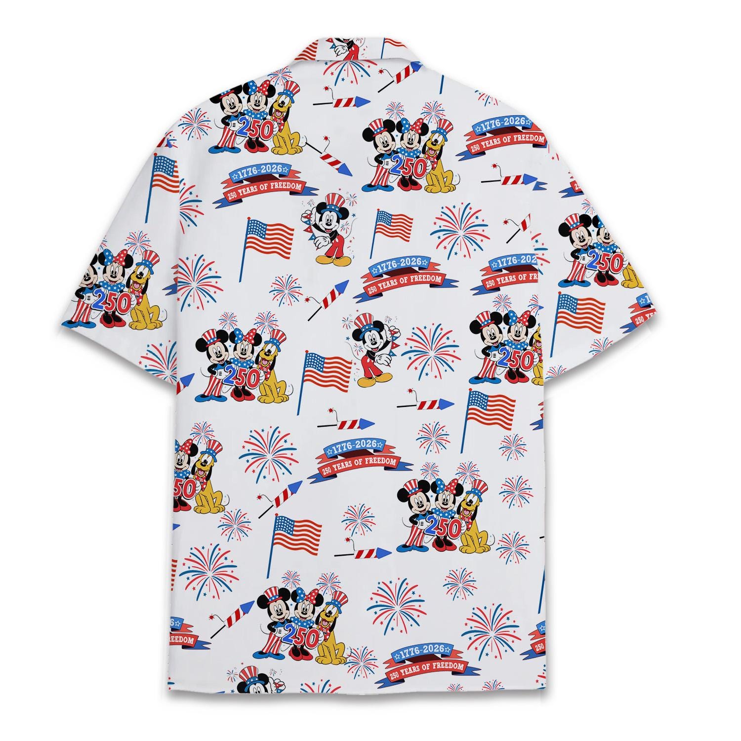 250 Years of Freedom Hawaiian Shirt Adult Youth Patriotic Aloha Shirt USA Independence Day Button Up Fourth of July Party Shirt NNA - Image 2