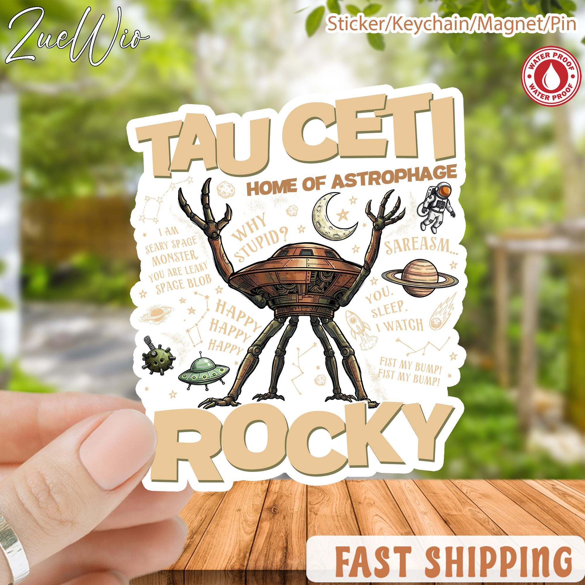 Rocky Sticker | Tau Ceti Astrophage Sci Fi Book Lover | Project Hail Mary Fan Vinyl Decal NNA - Image 2