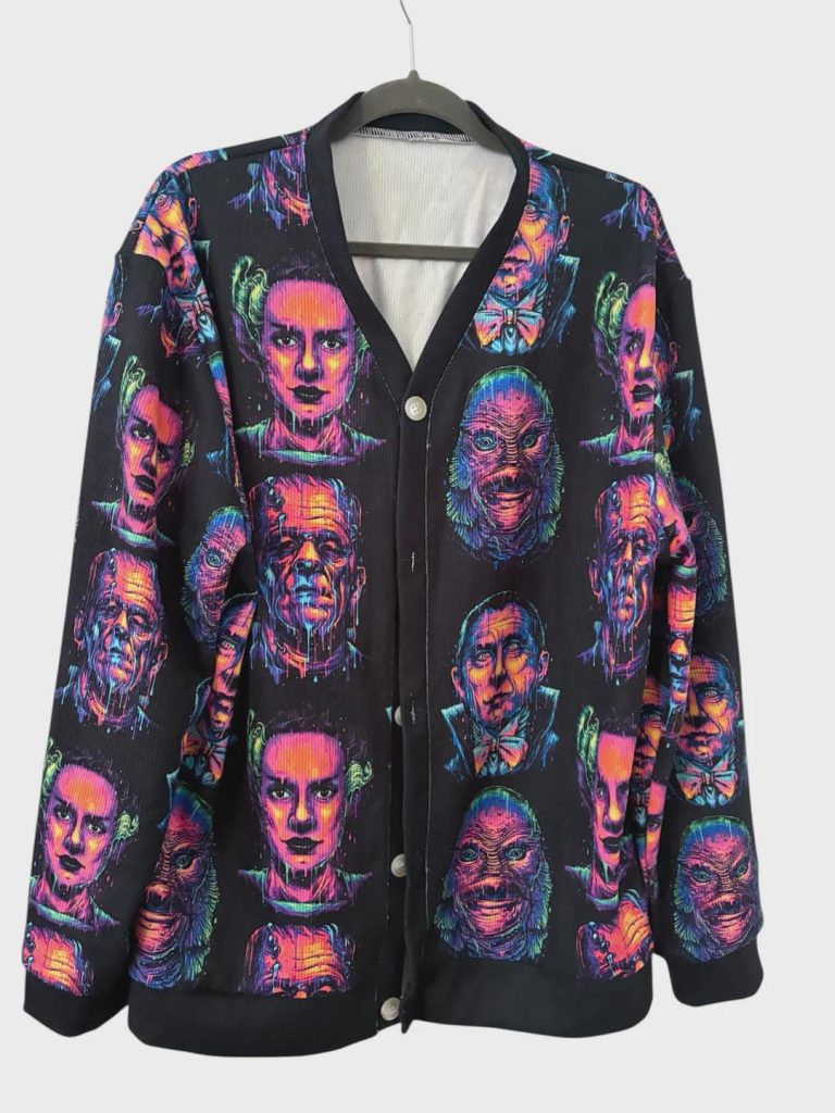 Vintage monsters horror Dracula Frankenstein Bride alternative goth emo Cardigan HG jumper pullover S-5XL