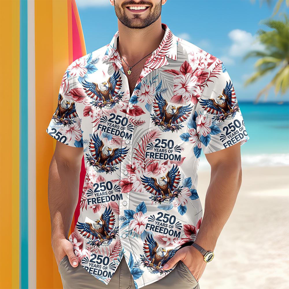 Personalized American Pride 1776–2026 Hawaiian Shirt Custom Bald Eagle USA 250th Anniversary Patriotic Shirt NNA