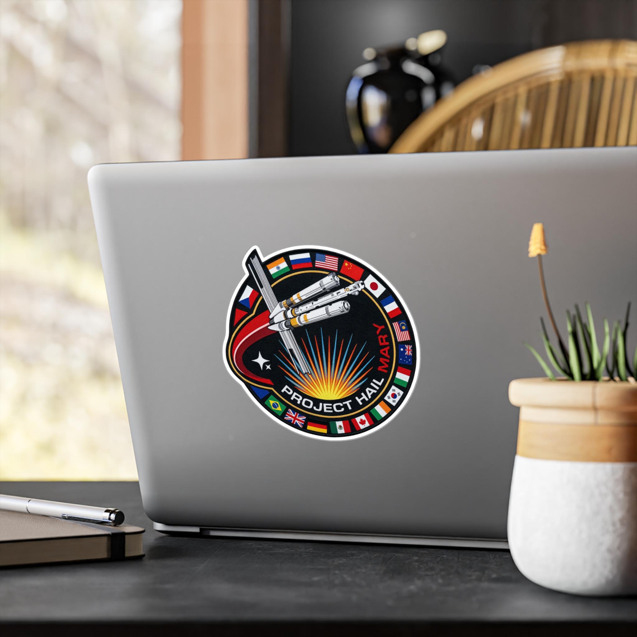 Project Hail Mary Mission Logo Stickers Sci-Fi Vinyl Decals for Space Nerds Rocky Book Lovers NNA