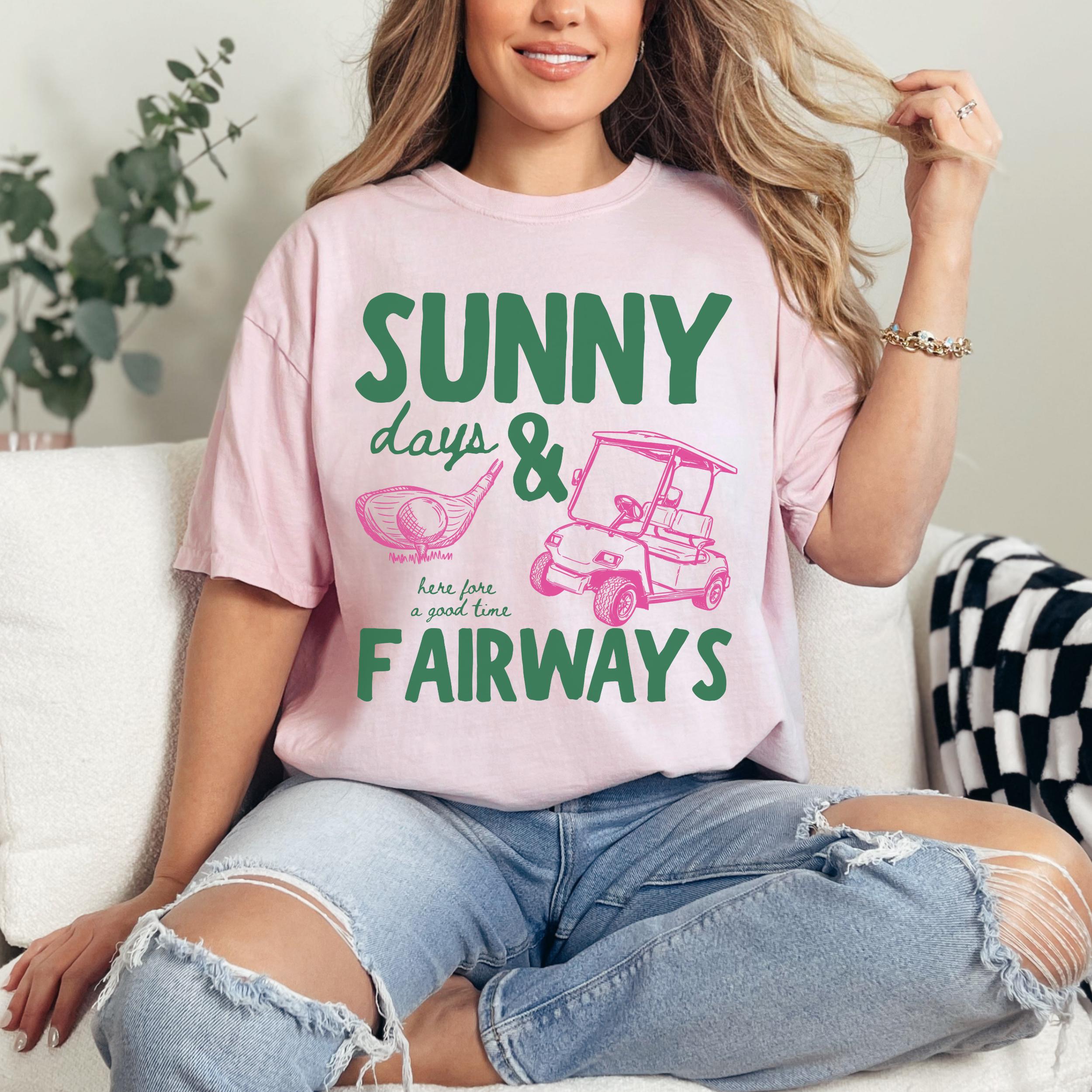 Sunny Days and Fairways T-Shirt Golf Shirt Golf Lover Gift Summer Graphic Tee NNA - Image 7