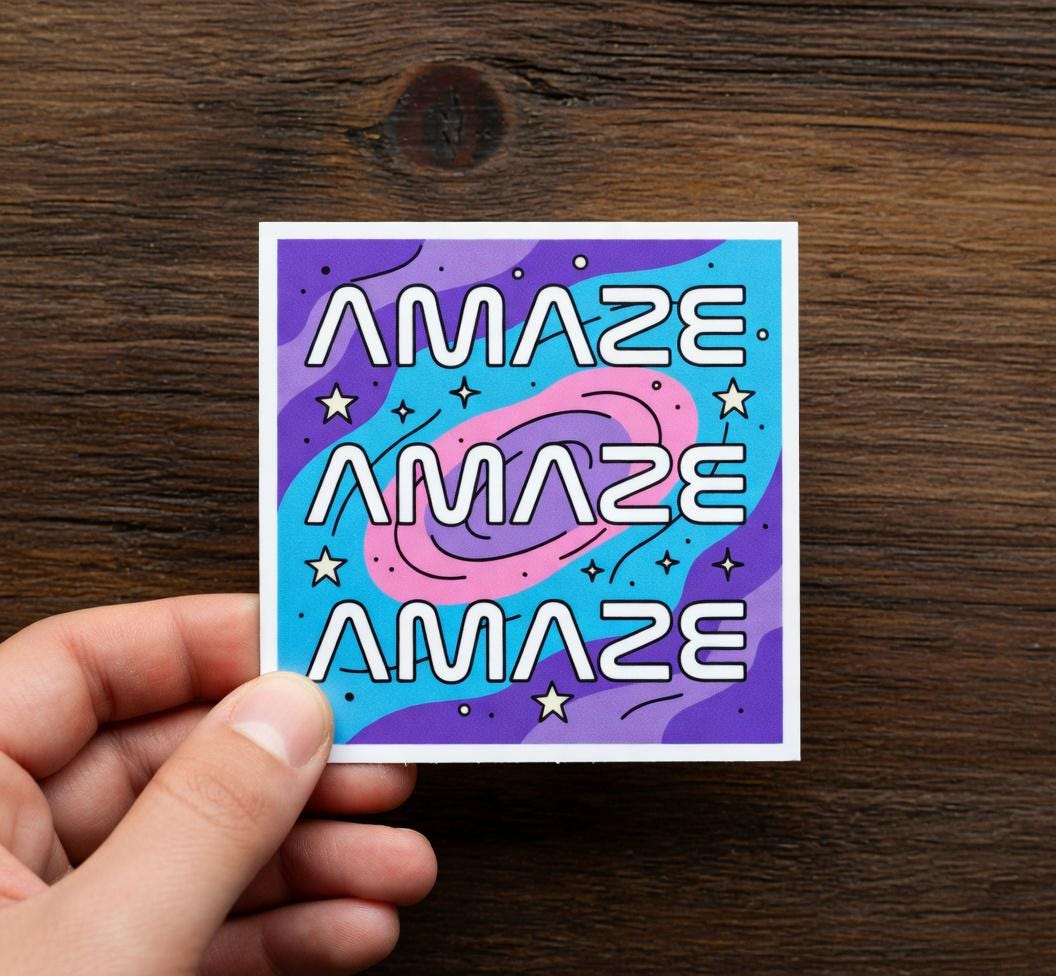 Amaze Amaze Amaze - Sticker | Project Hail Mary inspired Sticker | Rocky Sticker | Bookish Sticker | Sci-Fi | BookTok | Reading Sticker NNA