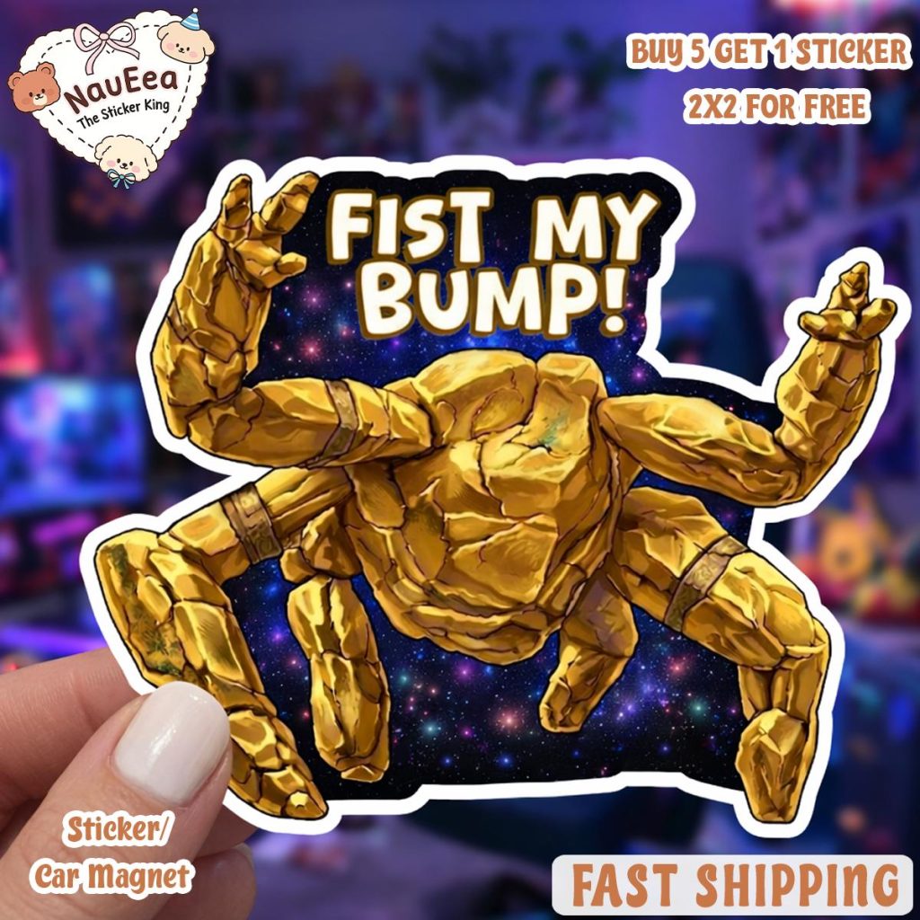 Sci-fi Project Hail Mary Rocky “Fist My Bump” Quote Hand Drawn Water-Resistant Sticker NNA