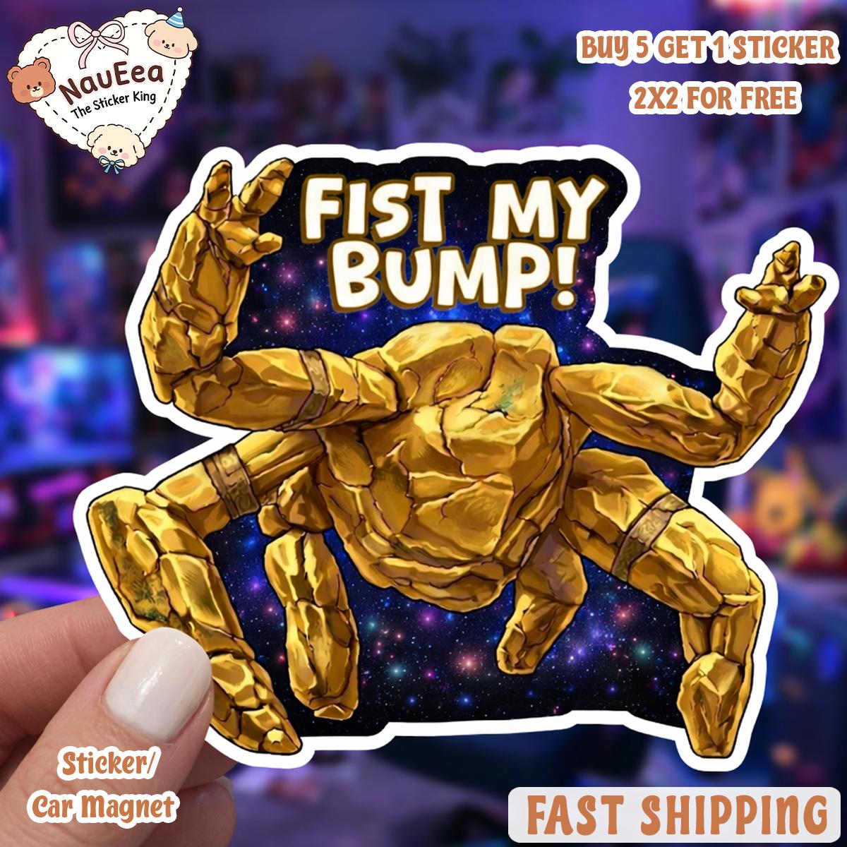 Sci-fi Project Hail Mary Rocky “Fist My Bump” Quote Hand Drawn Water-Resistant Sticker NNA