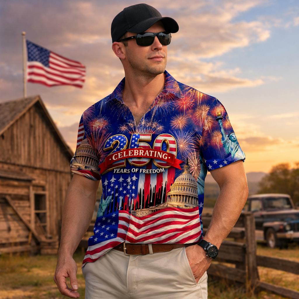 USA 250th Anniversary Hawaiian Shirt Celebrating 250 Years Of Freedom Patriotic Shirt Independence Day 4th of July Gift NNA - Image 2
