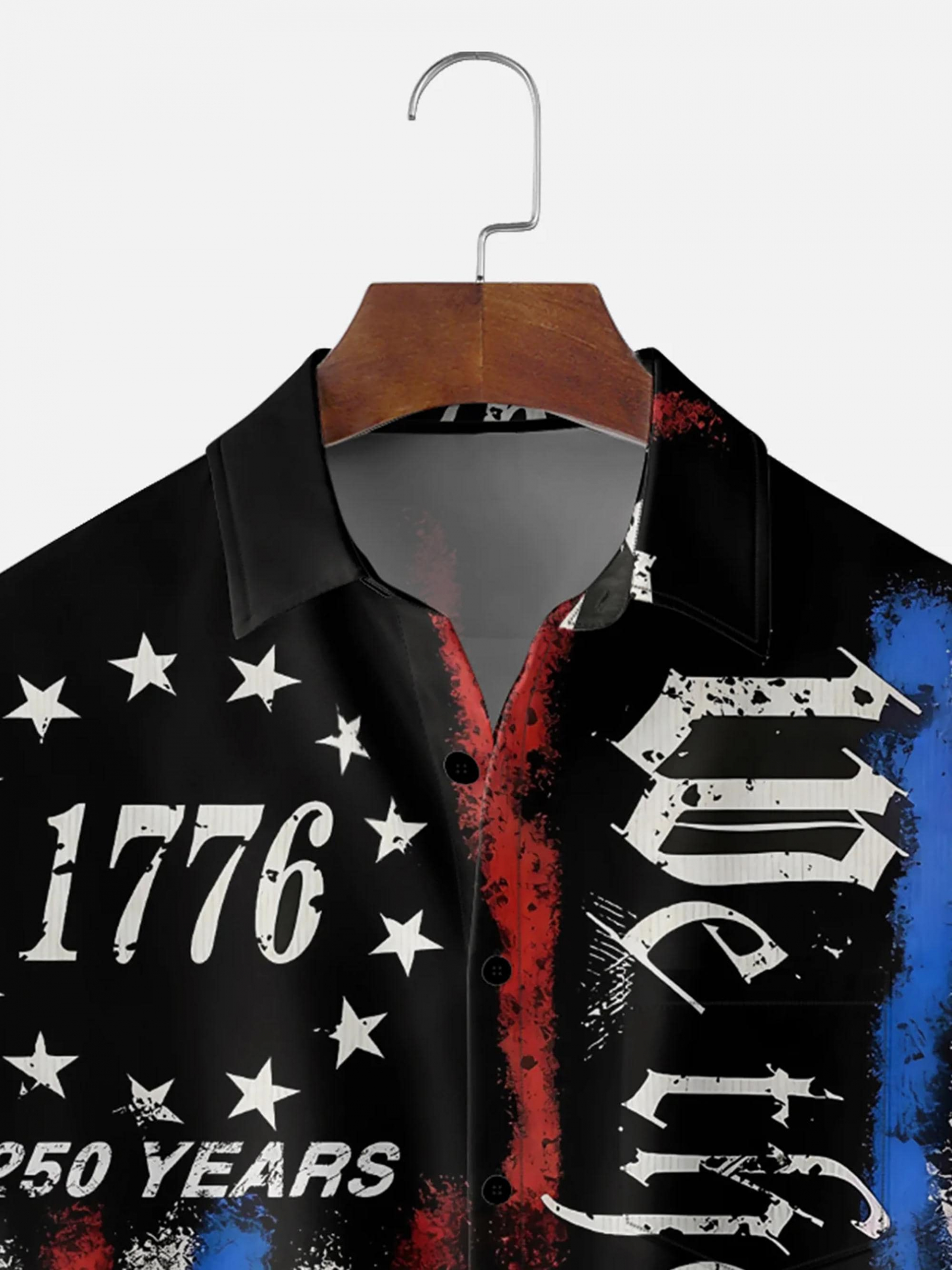Patriotic Hawaiian Shirt Lightweight Breathable Comfort USA 250th Anniversary Chest Pocket Print Memorial Day Holiday Party Button Down NNA - Image 7