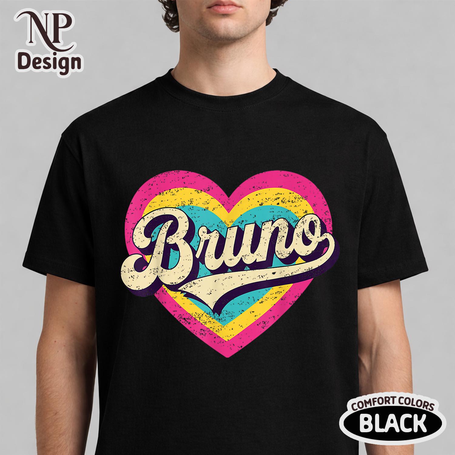 Bruno Retro 80s Shirt, Vintage Name Graphic T-Shirt for Men Women, Classic Throwback Tee HFN Shirt - Image 8