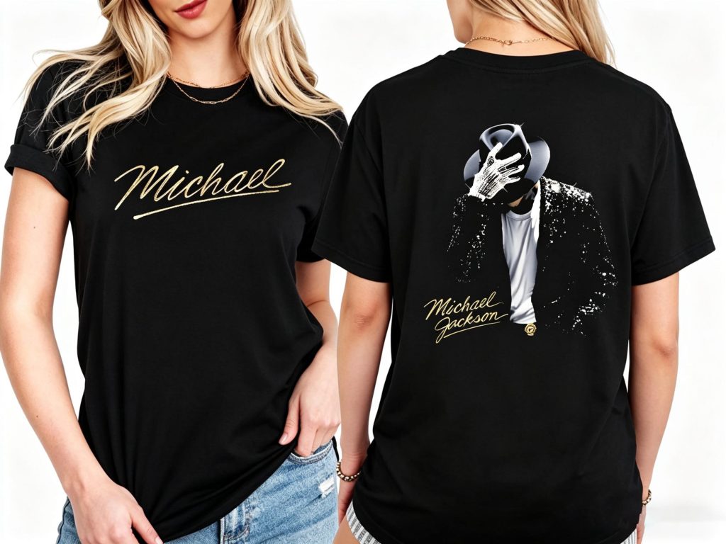 2-sided Signature MJ King of Pop Graphic T-Shirt Comfort Colors Vintage 90s Styles HFN