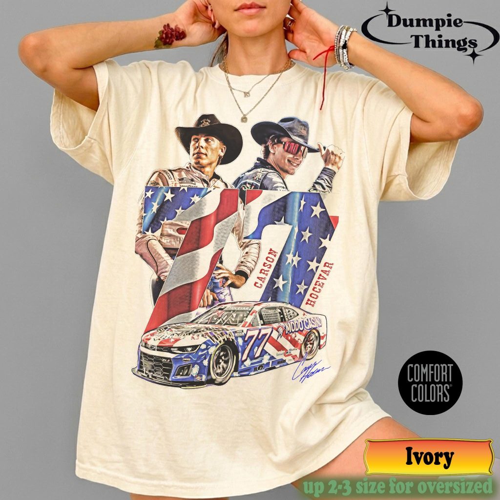 Nascar 77 Carson Hocevar Comfort Colors Shirt, HG Retro 90s Bootleg Rap Tee, Carson Hocevar Graphic Tee, Nascar Driver 77 Style Fan Apparel