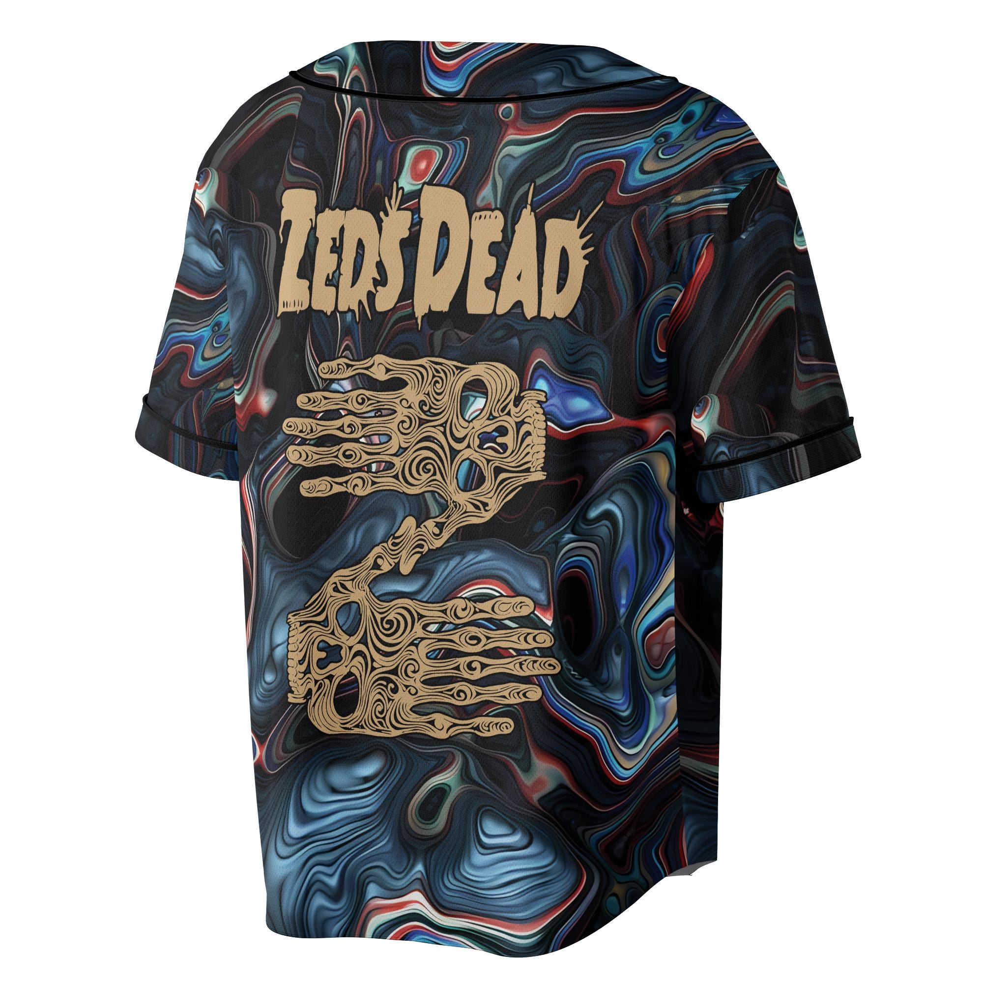 Psychedelic Baseball Jersey HG Hands Skull Rave Shirt Edm Festival Outfits HG - Image 5