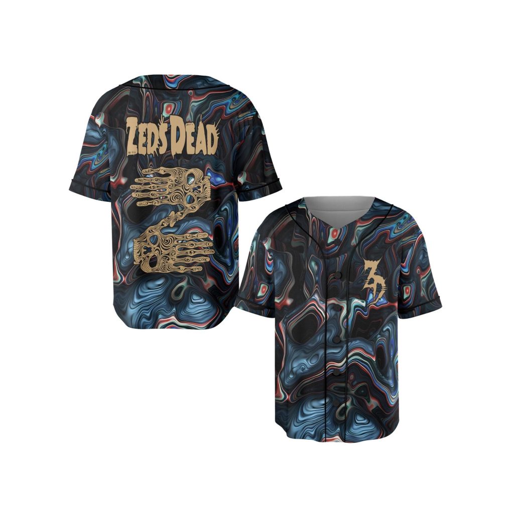 Psychedelic Baseball Jersey HG  Hands Skull Rave Shirt Edm Festival Outfits HG
