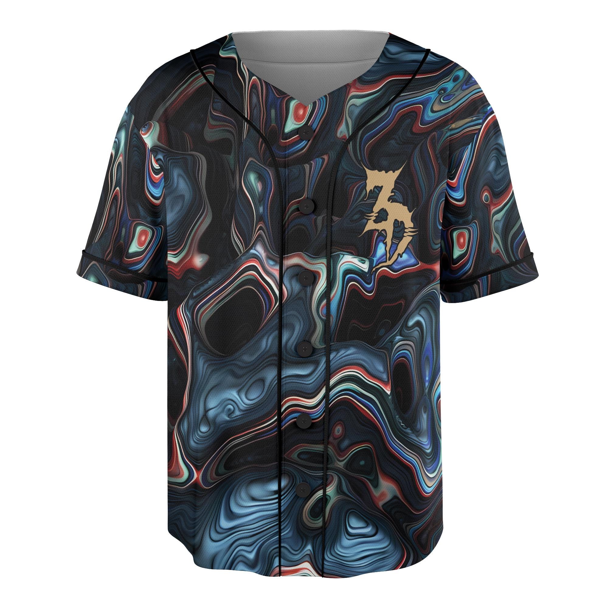 Psychedelic Baseball Jersey HG Hands Skull Rave Shirt Edm Festival Outfits HG - Image 3
