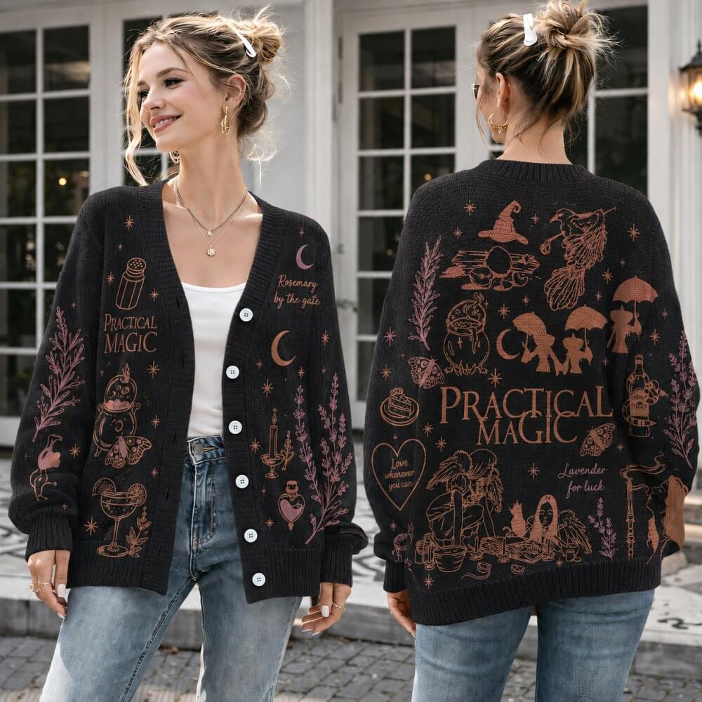 Midnight Margaritas Cardigan HG , Witchy Aesthetic Cardigan HG , Halloween Movie Gift for Her 2026, Sally Gillian Owens Cardigan HG ,Wool Cardigan HG  lover