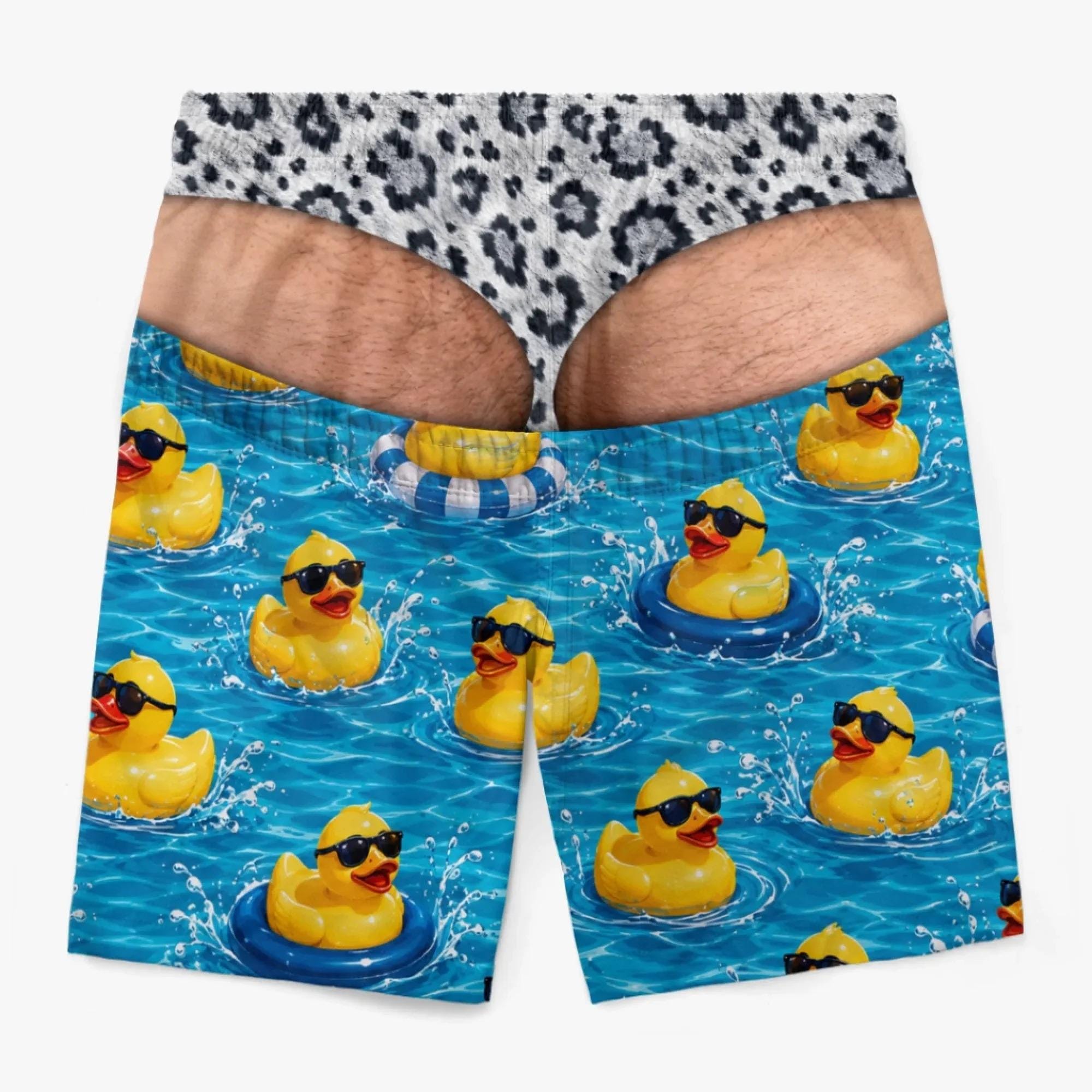 Personalized Funny Men Swim Trunks, HG Custom Beach Shorts Bathing Suit, Funny Birthday Gift For Husband - Image 2
