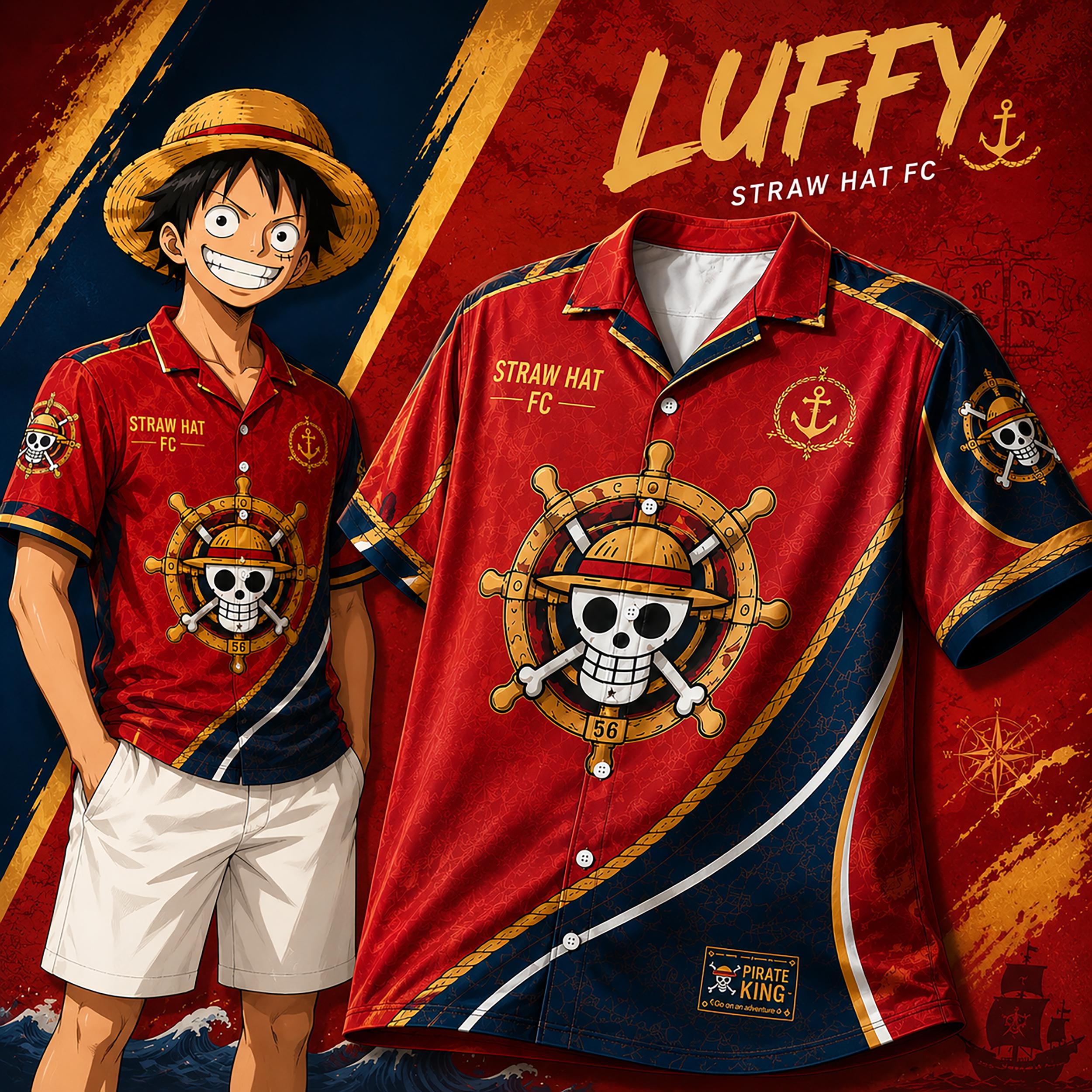 Straw Hat Fan Club Hawaiian Shirt HG Anime Inspired Ocean Wave Button Up