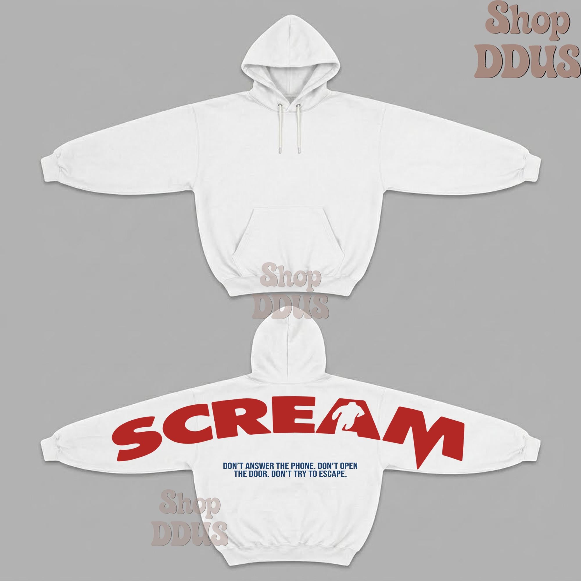 Scream Hoodie Halloween Slasher Sweatshirt, HG Horror Movie Fan Gift, Halloween Arm to Arm Hoodie, Gothic Horror Arm to Arm Woodsboro Shirt - Image 3