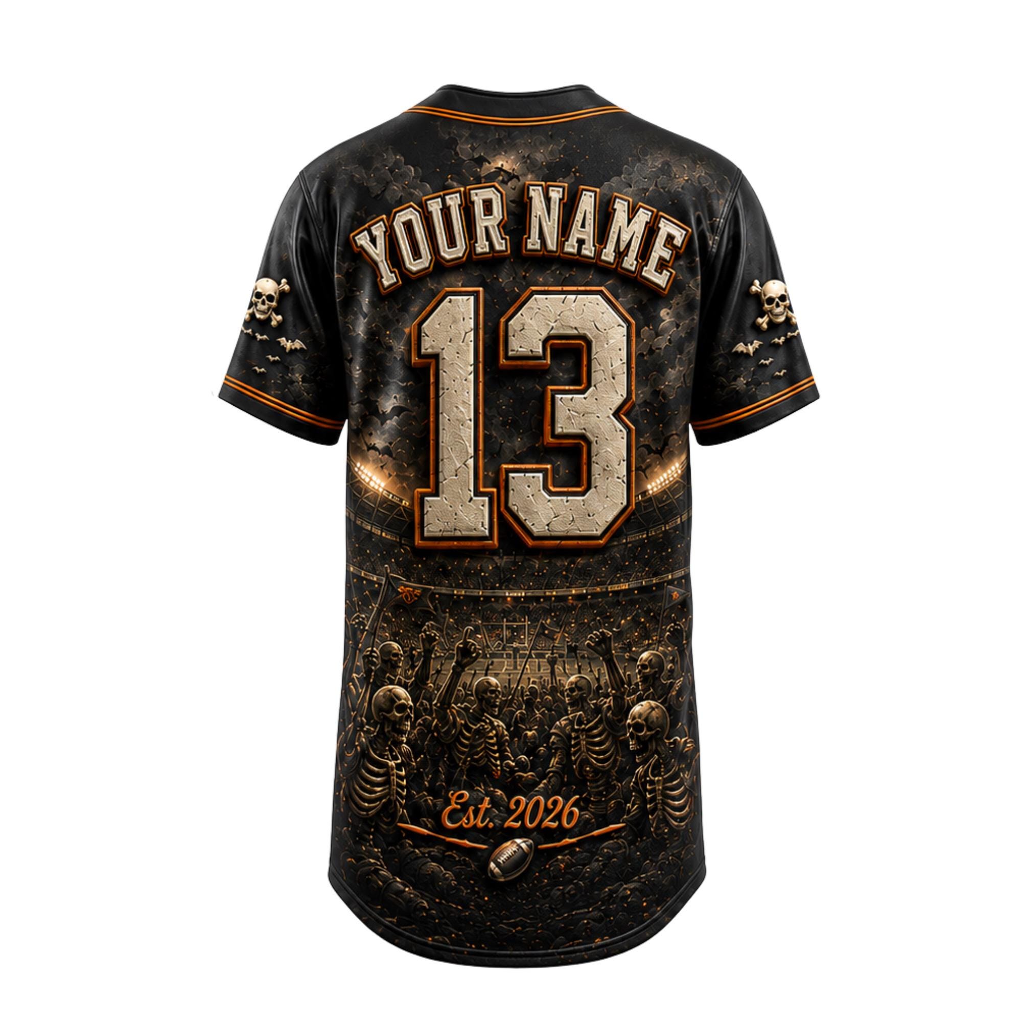 Personalized Halloween Baseball Jersey HG , Custom Name Number Monster Sports Shirt HG - Image 3