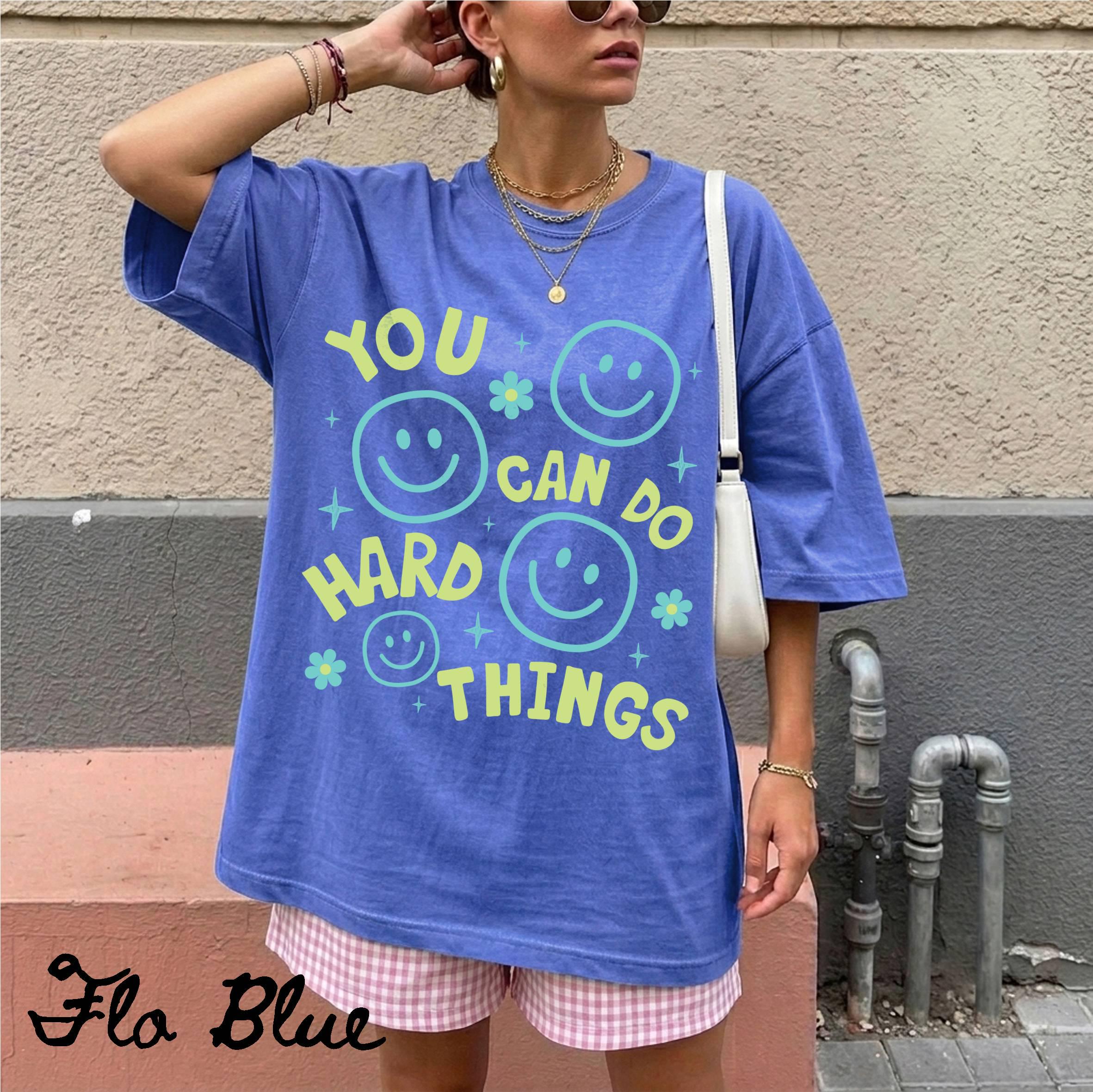 You Can Do Hard Things Shirt Colorful Motivational Teacher Shirt Mental Health Tee School Counselor Gift Test Day T-Shirt Positive Mindset HFN Shirt - Image 3