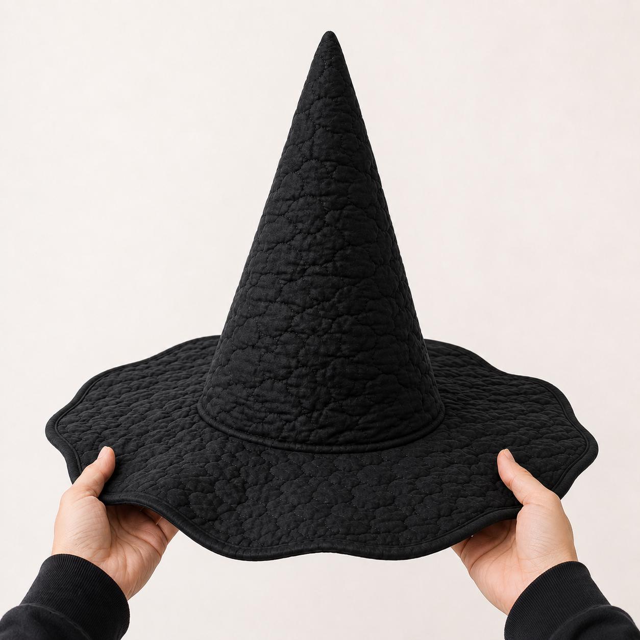 Quilted Witch Hat HG HG , Pumpkin Moon Botanical Halloween, Gothic Celestial Accessory - Image 6