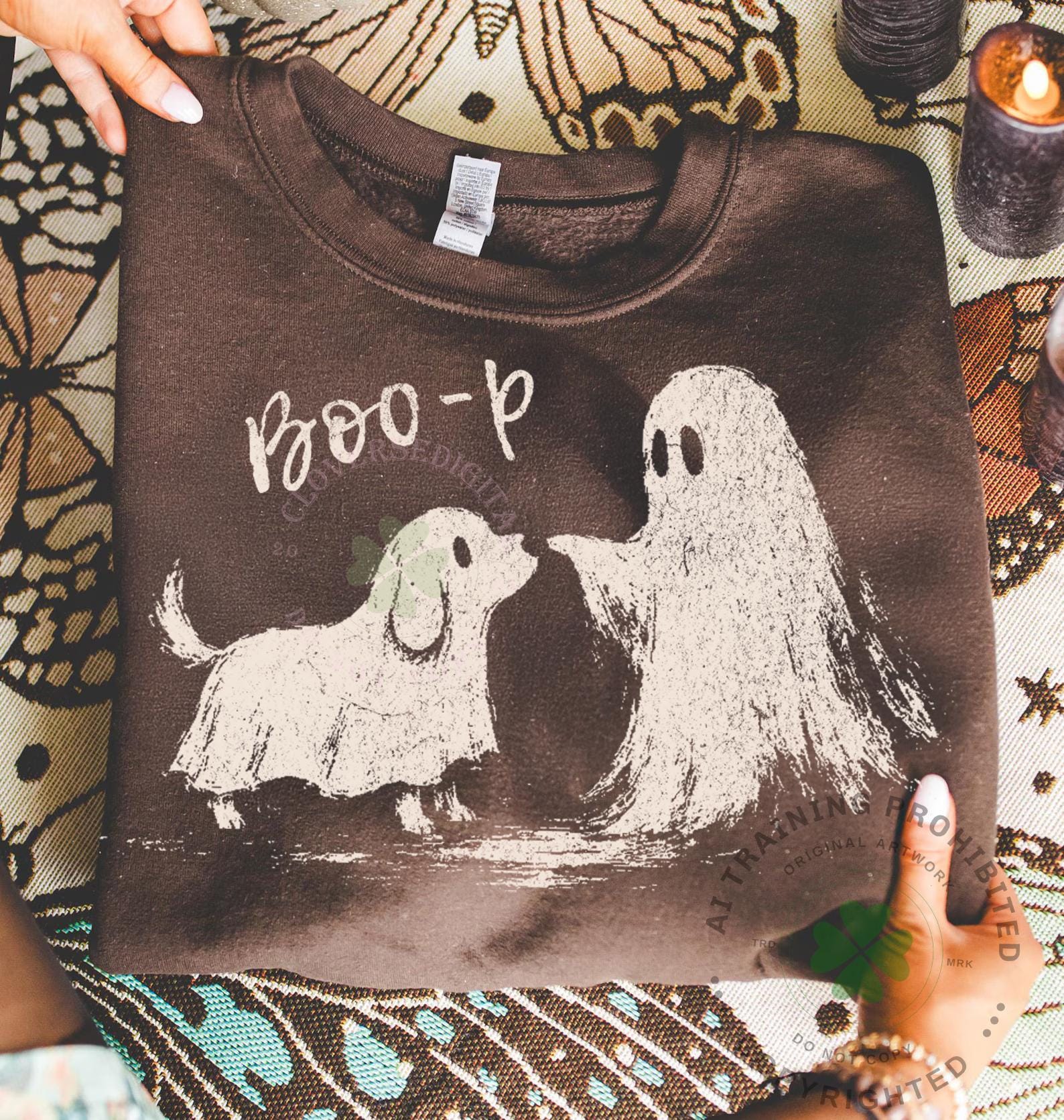 Boo-P Ghost Dog Tshirt, Cute Halloween Dog, HG Funny Ghost Puppy Shirt , Spooky Dog Lover - Image 5