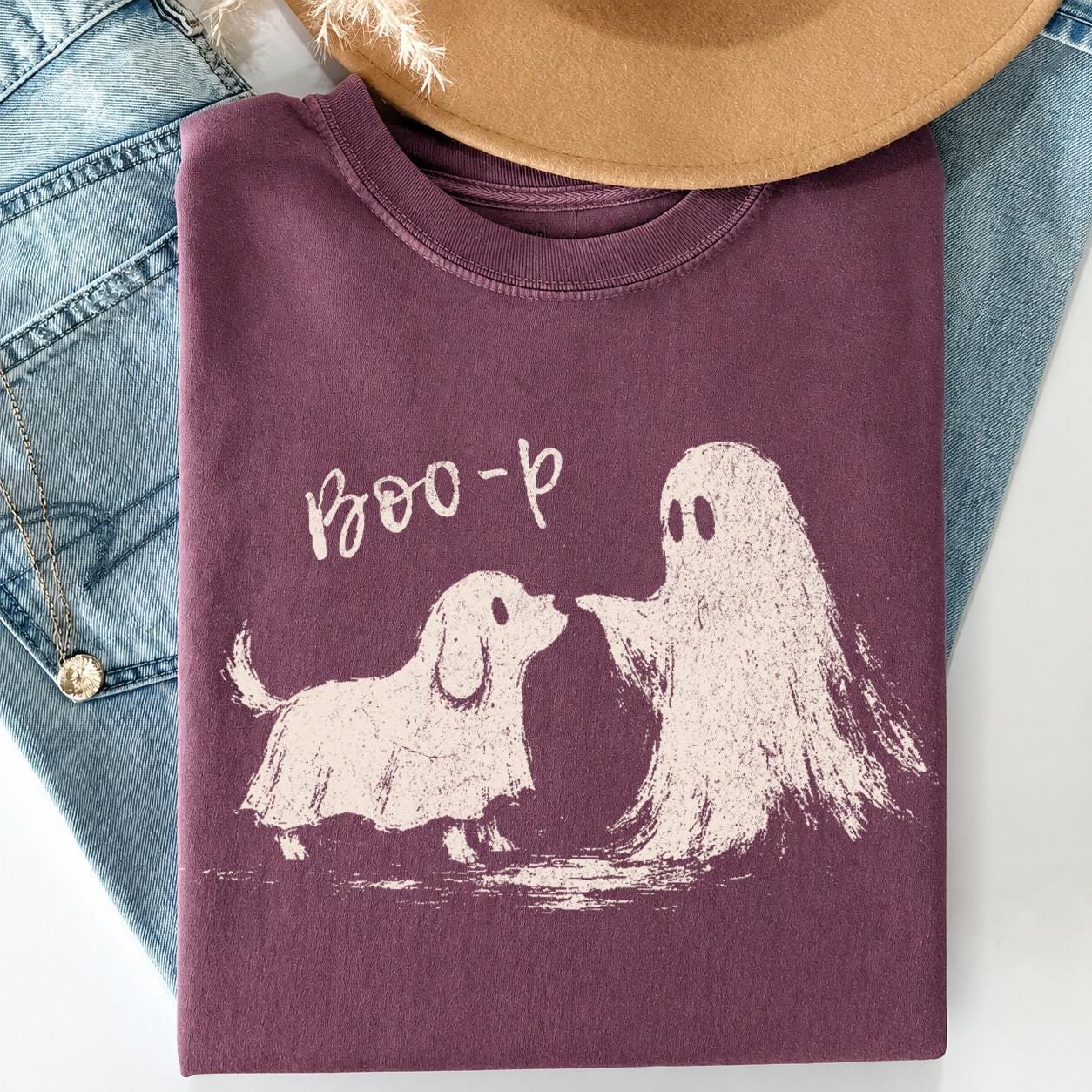 Boo-P Ghost Dog Tshirt, Cute Halloween Dog, HG Funny Ghost Puppy Shirt , Spooky Dog Lover - Image 8