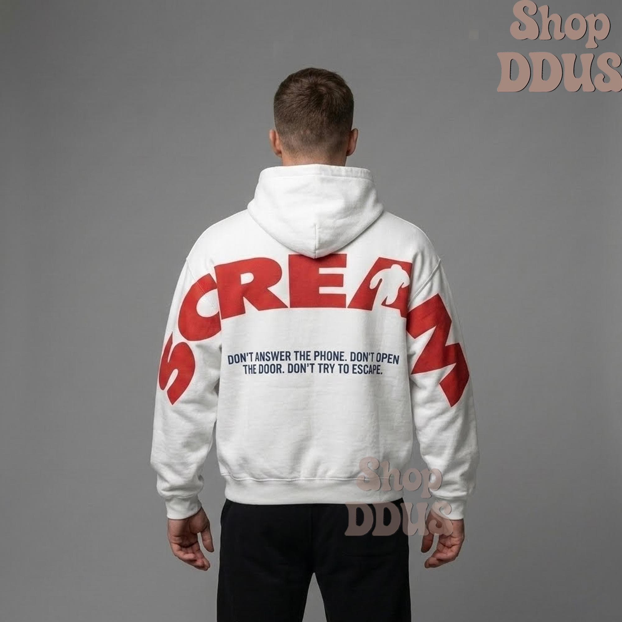 Scream Hoodie Halloween Slasher Sweatshirt, HG Horror Movie Fan Gift, Halloween Arm to Arm Hoodie, Gothic Horror Arm to Arm Woodsboro Shirt - Image 4