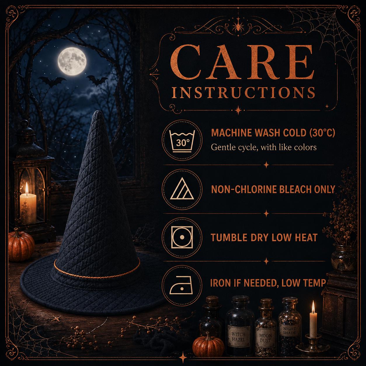 Quilted Witch Hat HG HG , Celestial Moon Halloween Decor, Gothic Raven Centerpiece, Crystal Witchy Gift - Image 4