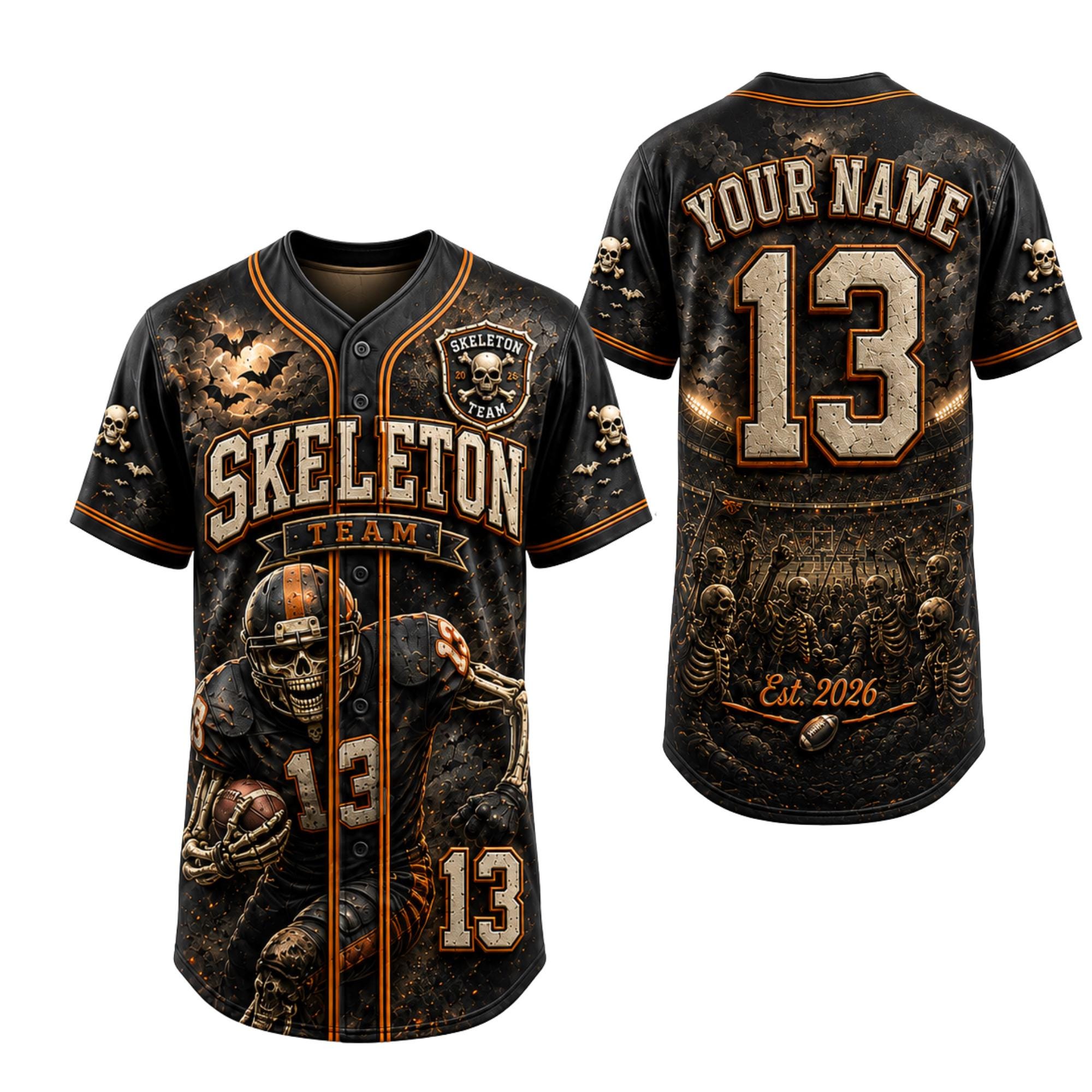 Personalized Halloween Baseball Jersey HG , Custom Name Number Monster Sports Shirt HG