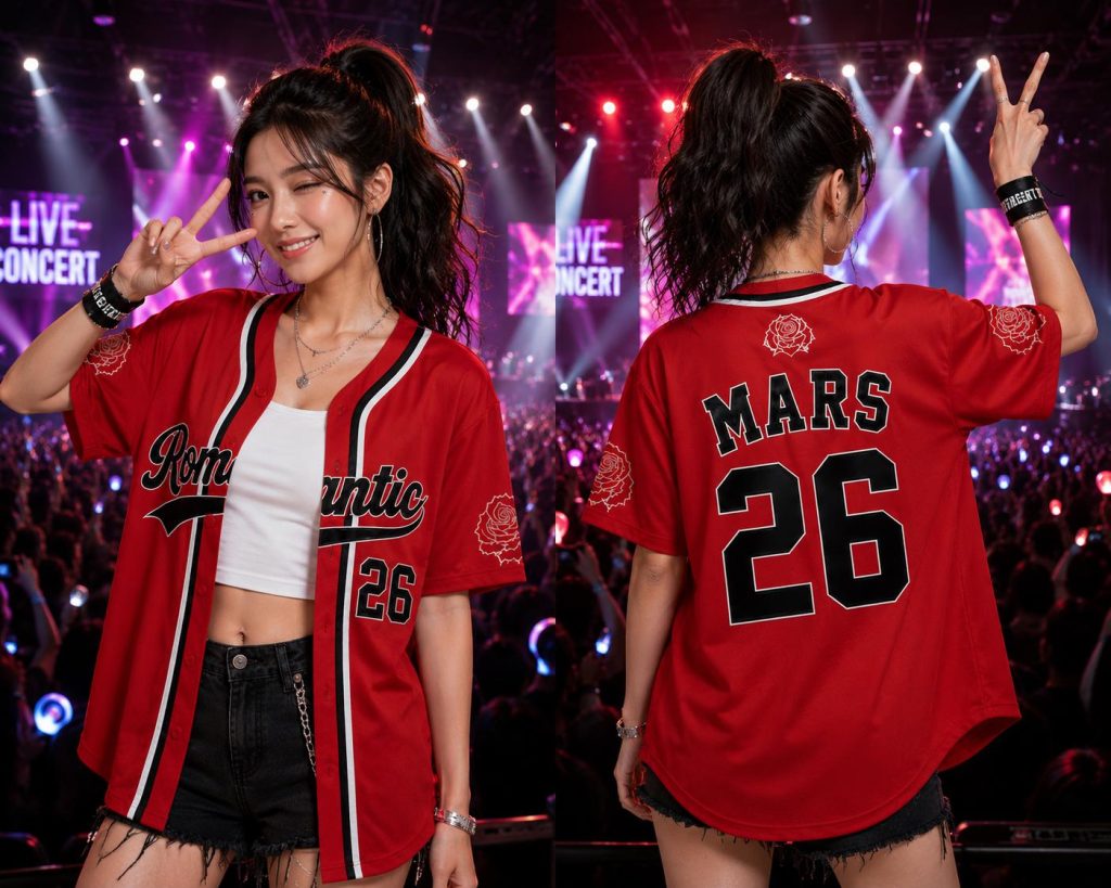 Romantic Concert Baseball Jersey HG , Pop Music Inspired Jersey HG , Personalized Name Number Shirt, Festival Concert Outfit Gift, 2026 Concert