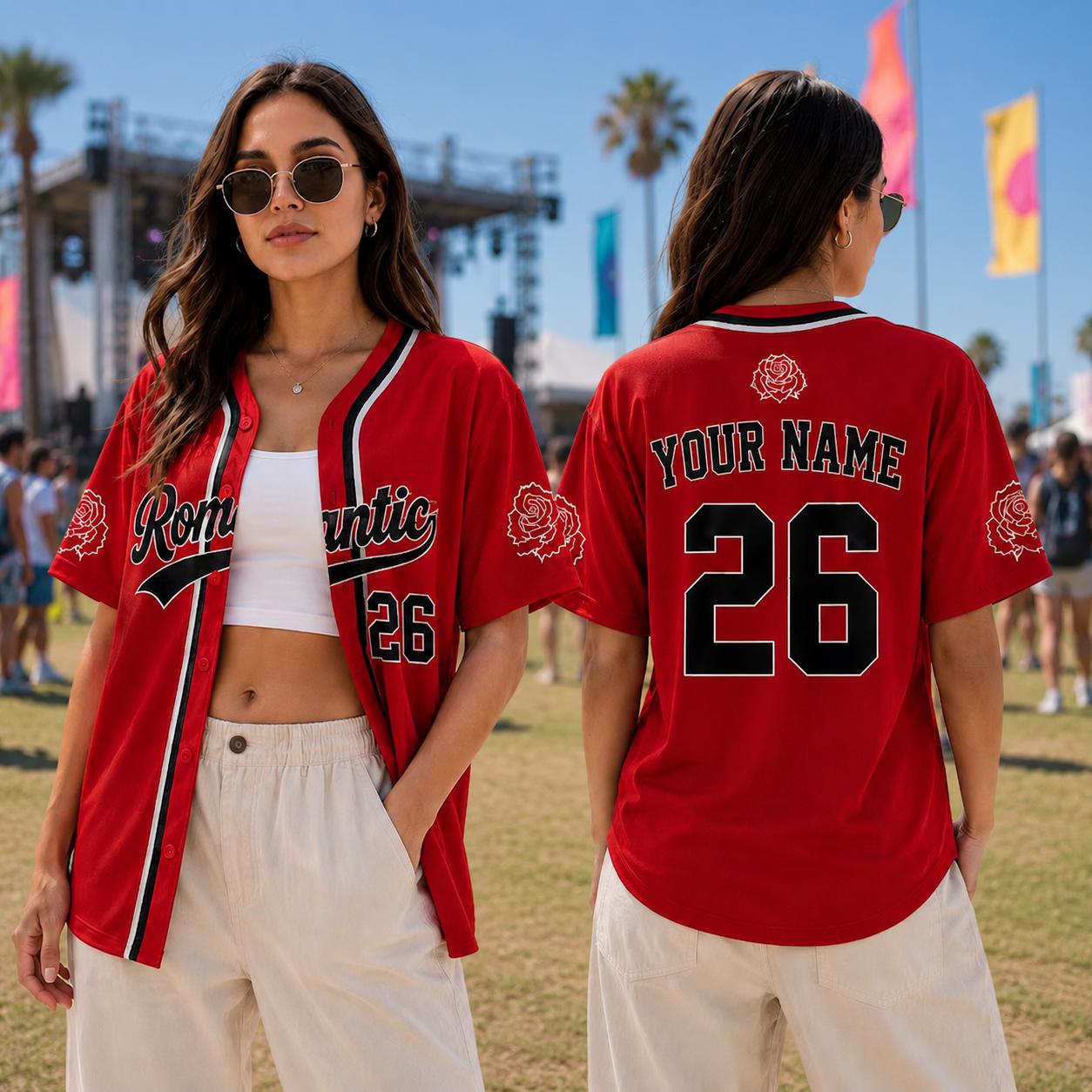 Romantic Concert Baseball Jersey HG , HG Custom Name Fan Jersey HG , Music Festival Shirt, Personalized Tour Outfit, Concert Gift