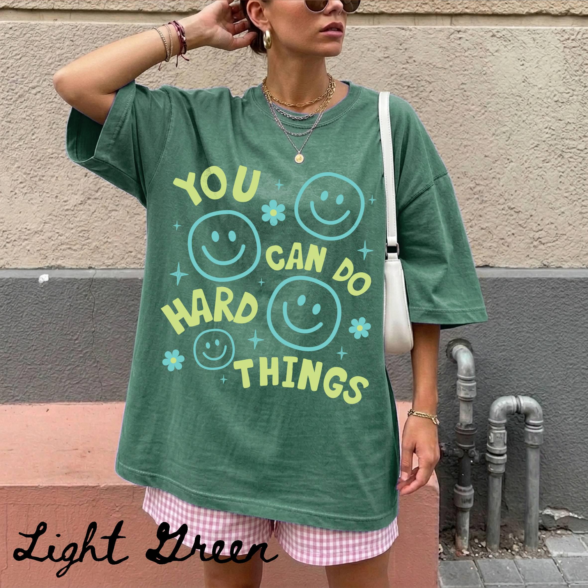 You Can Do Hard Things Shirt Colorful Motivational Teacher Shirt Mental Health Tee School Counselor Gift Test Day T-Shirt Positive Mindset HFN Shirt - Image 5