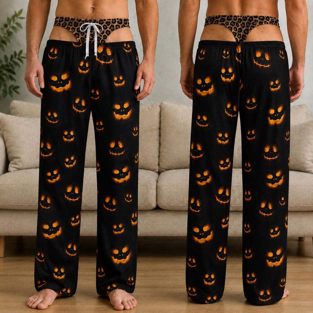 Personalized Men's Pajama Pants HG , Funny Pajama Pants, Fake Underwear Print Halloween Pants, Novelty Halloween Gag Gift, Party Outfit for Him