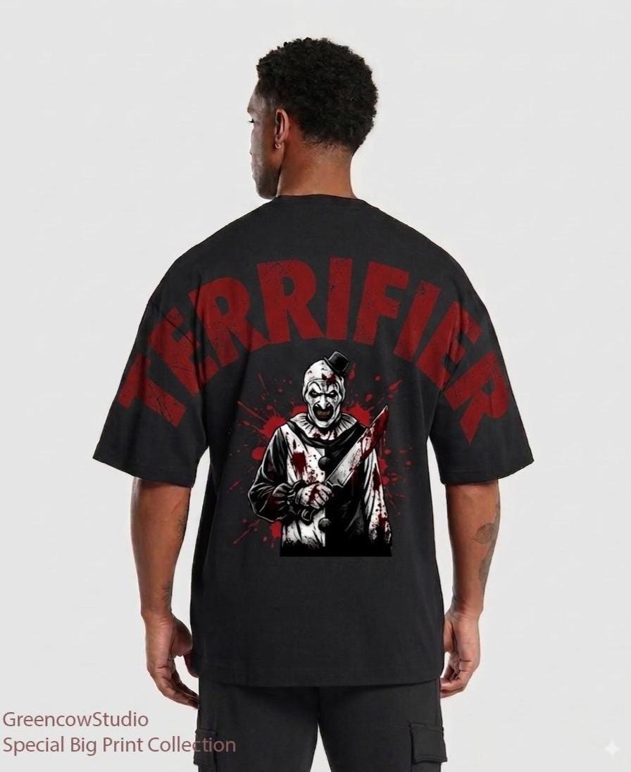 Shoulder-to-Shoulder Terrifier Art The Clown Hoodie, HG Special Edition Horror Shirt, Funny Halloween Tshirt, Scary Movie Fan Gift Unisex - Image 2