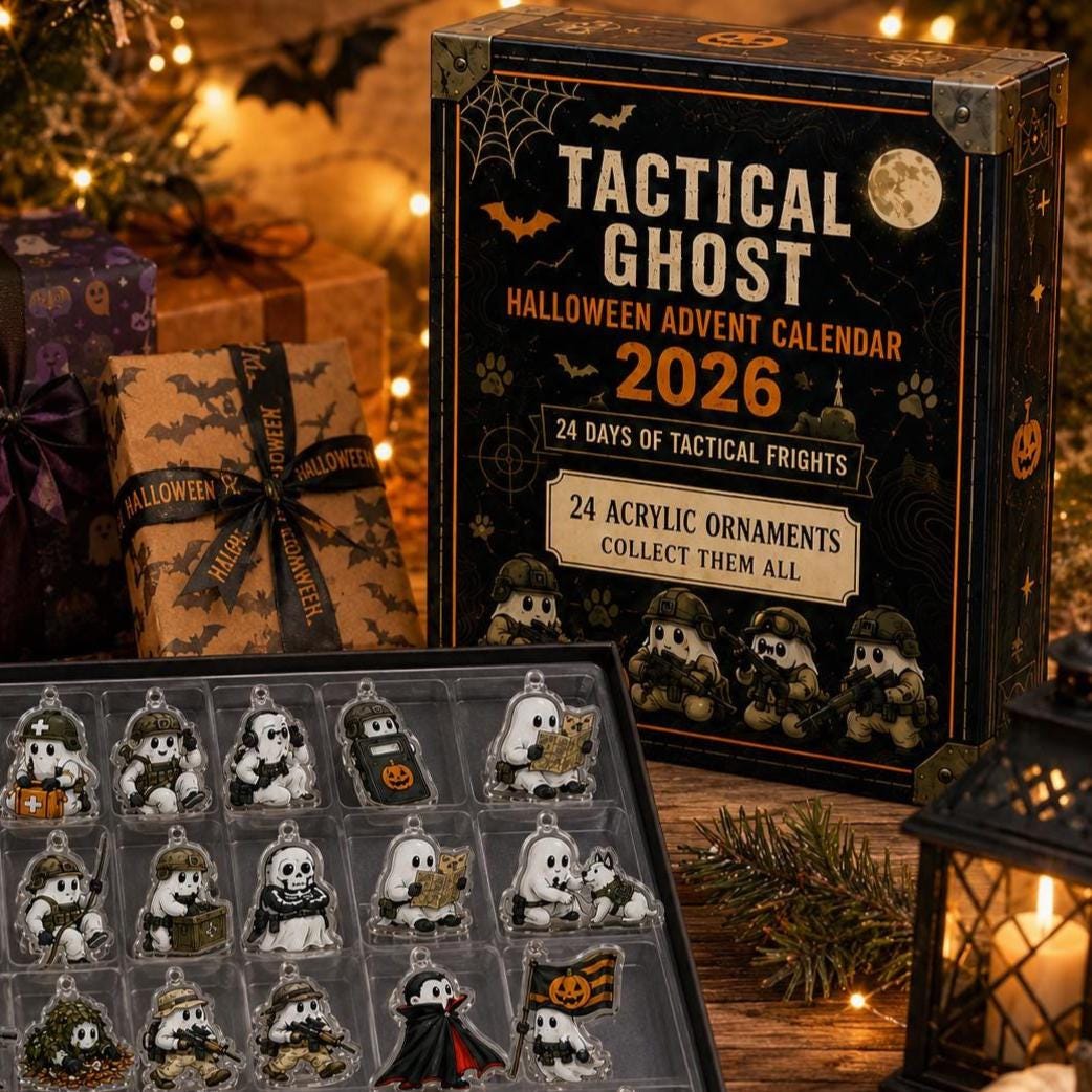 2026 Halloween Tactical Ghost Advent Calendar HG, 24 Spooky Surprise Acrylic Figurines, Gothic Military Collectible Holiday Gift - Image 3