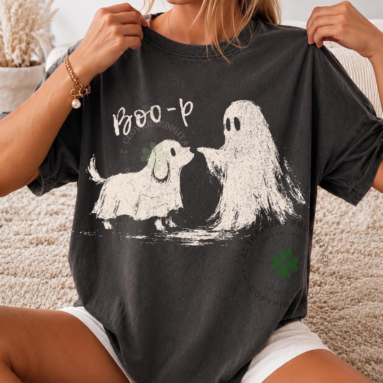 Boo-P Ghost Dog Tshirt, Cute Halloween Dog, HG Funny Ghost Puppy Shirt , Spooky Dog Lover - Image 9