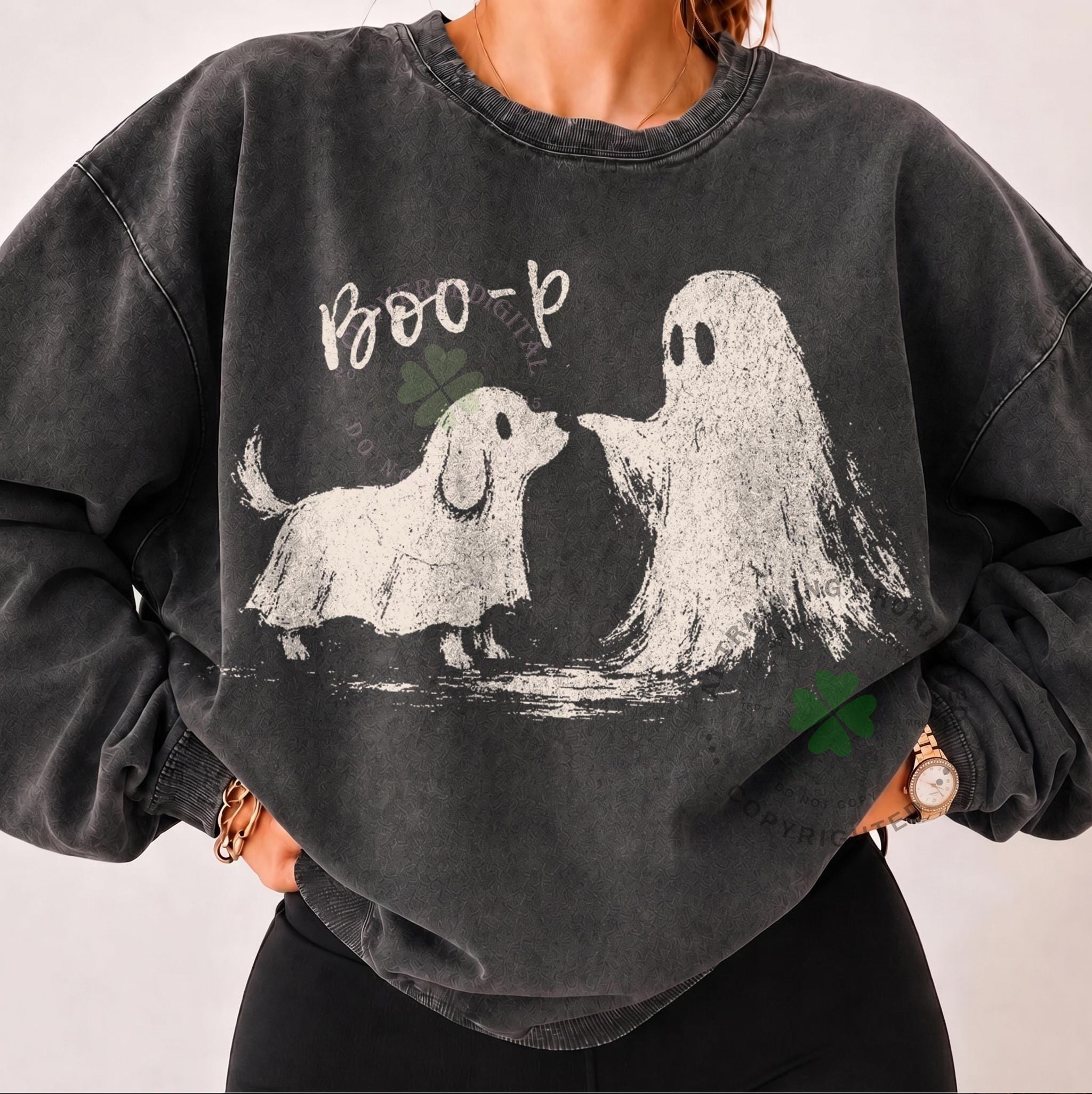 Boo-P Ghost Dog Tshirt, Cute Halloween Dog, HG Funny Ghost Puppy Shirt , Spooky Dog Lover