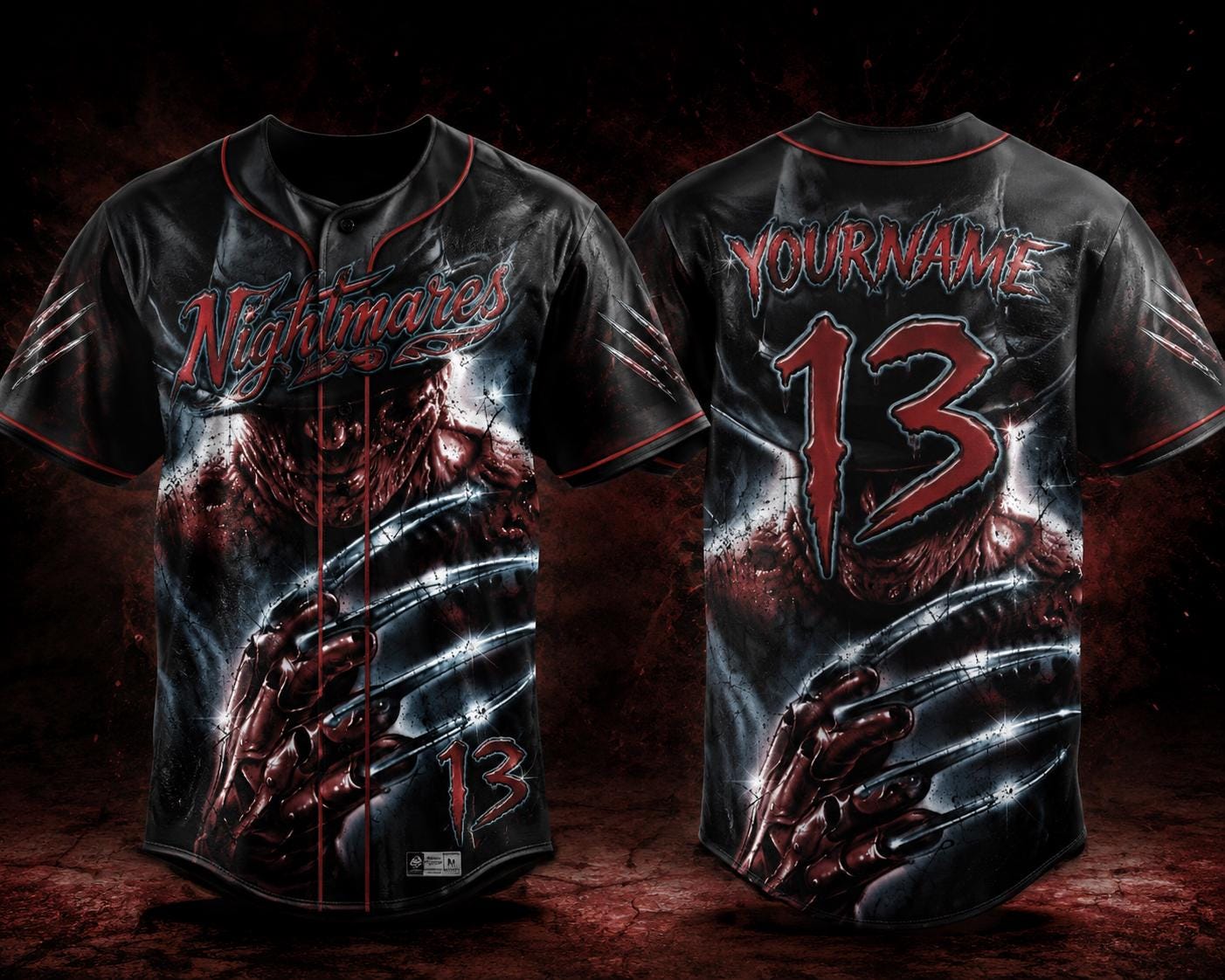 Nightmare Kreddy Horror Baseball Jersey HG , HG Halloween Jersey HG , Retro Horror Movie Baseball Jersey HG , horror fan gift