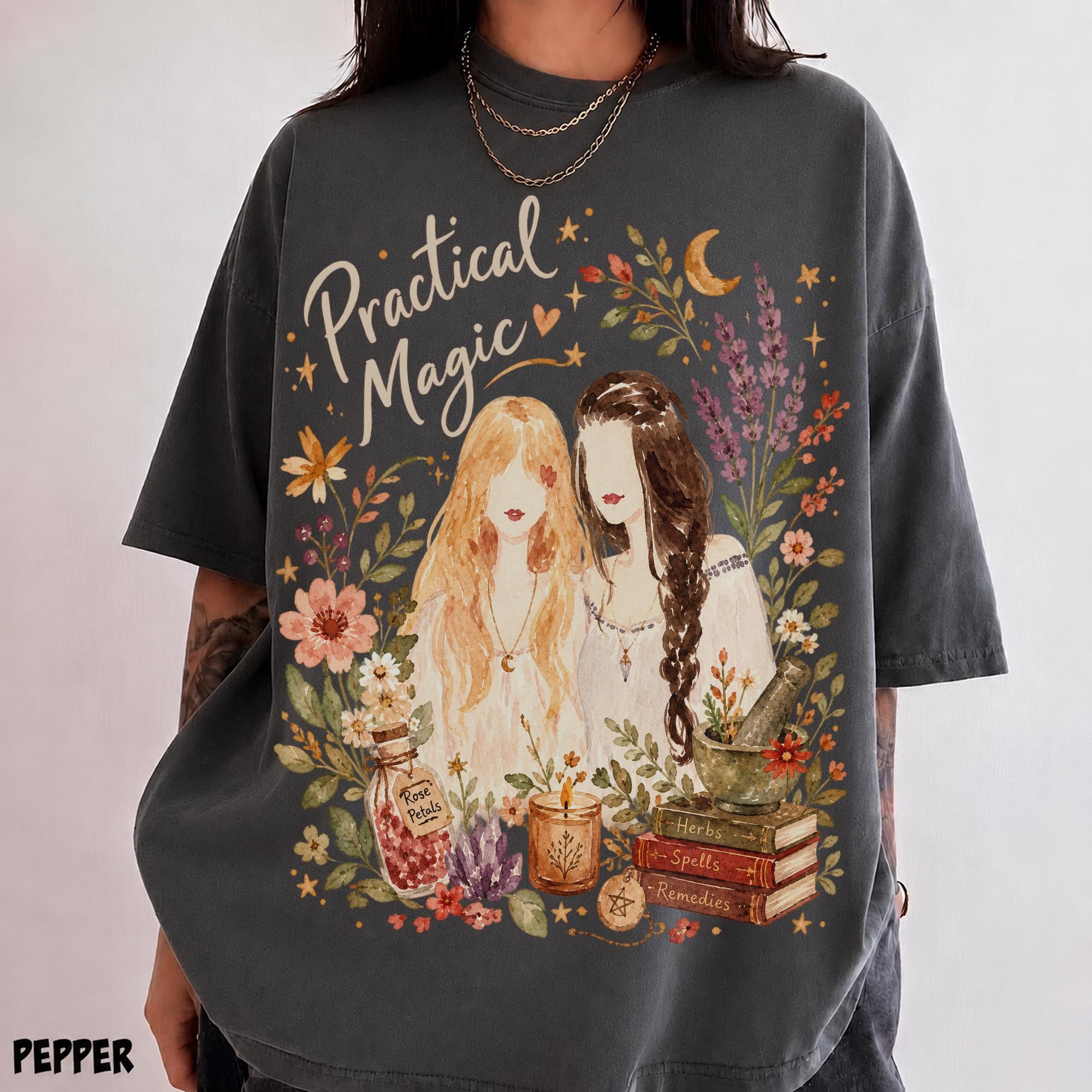 Practical Magic Watercolor Shirt, Owens Sisters Tee, Sally Gillian Tshirt, Halloween Top HFN Shirt