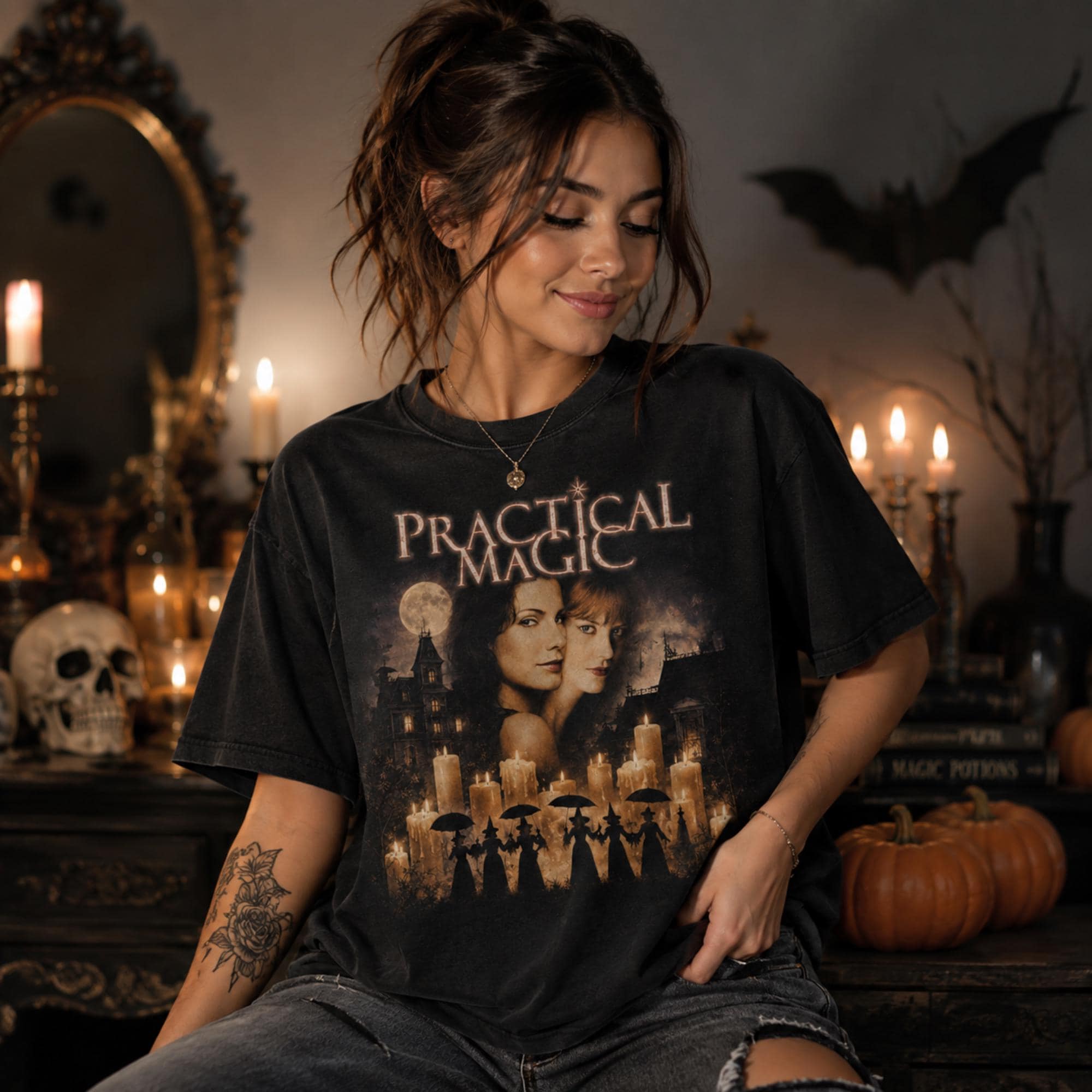 Practical Magic 1998 Shirt, Vintage Witch Movie Tee, Halloween Midnight Margaritas Shirt, Spooky Season Gift HFN Shirt - Image 3