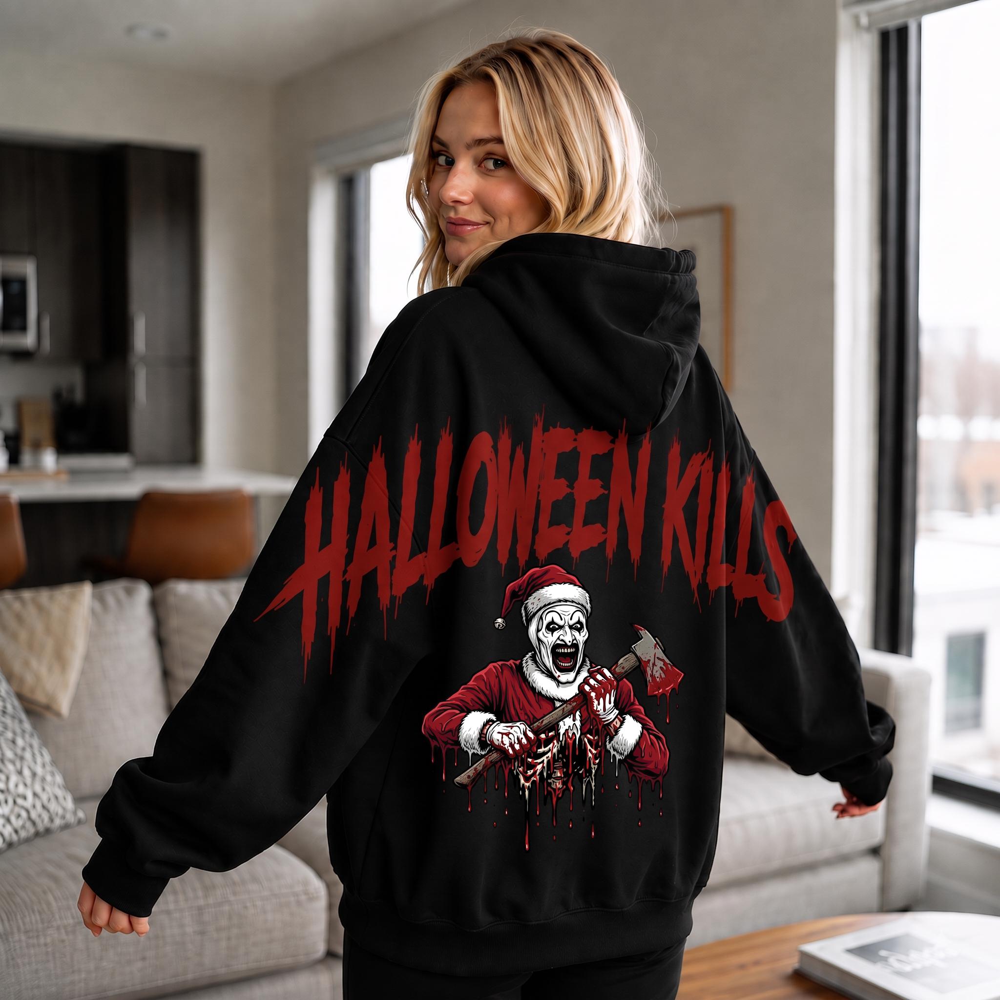 Shoulder-to-Shoulder Terrifier Halloween Kills HG Hoodie, Special Edition Horror Shirt, Funny Halloween Tshirt, Scary Movie Fan Gift Unisex