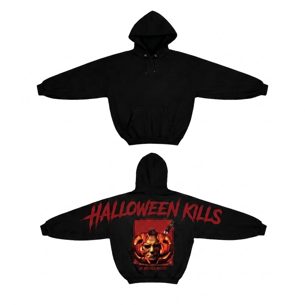 Shoulder-to-Shoulder Horror HG Character Halloween Kills Hoodie, Special Edition Horror Shirt, Funny Halloween Tee, Scary Movie Fan Gift Unisex - Image 2