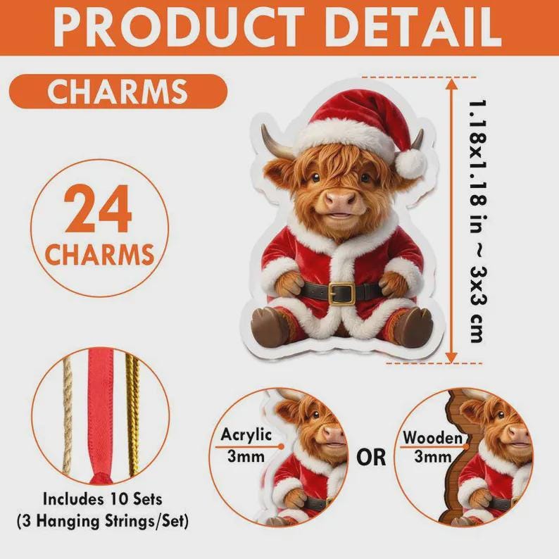 2026 Quilting Advent Calendar HG: 24-Day Christmas Countdown, Acrylic Ornaments (Box) - Image 5