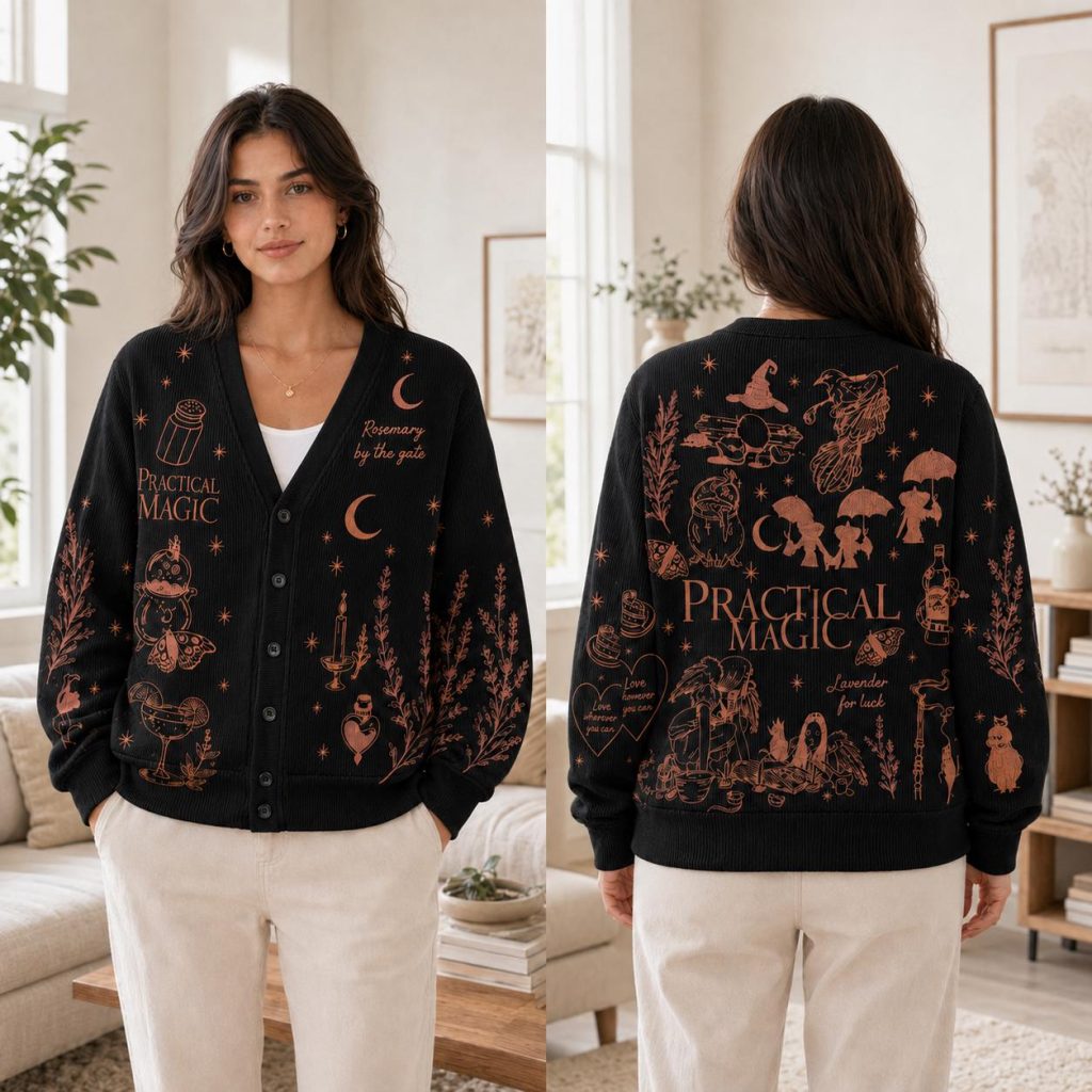 Practical Magic Halloween Cardigan, HG Midnight Margaritas Inspired, Witchy Knit Sweater, Sally Gillian Owens Gift
